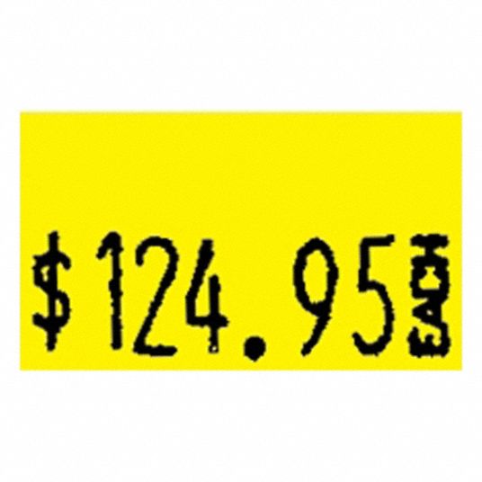 1 Lines, Yellow, Pricing Labels - 406PE4|66163Y - Grainger