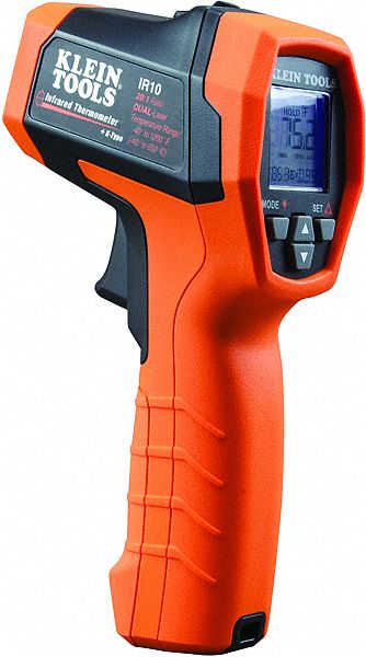 KLEIN TOOLS IR10 Infrared Thermometer,Dual,LCD,9V Battery 92644691850