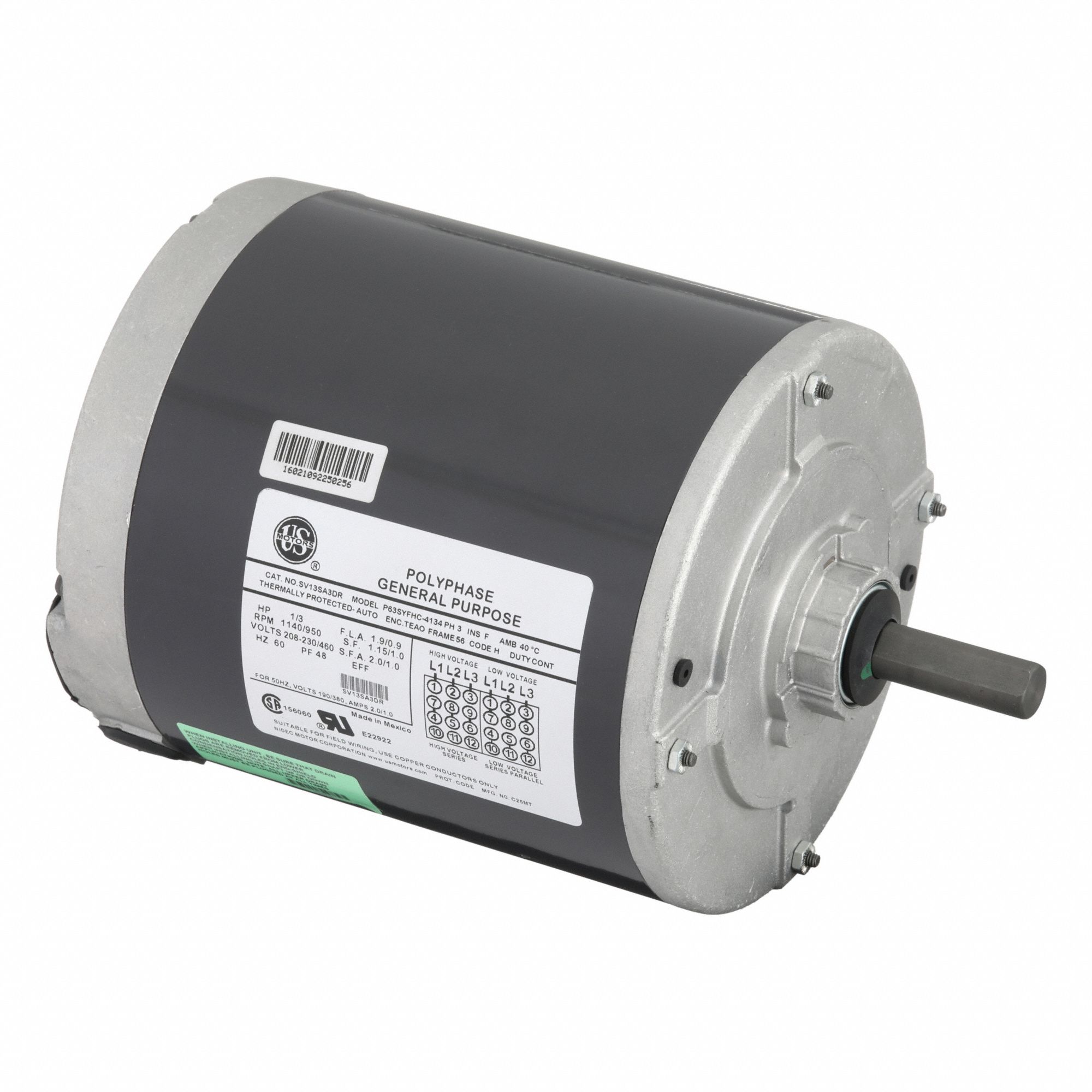 Condenser Fan Motor: Belly Band/Rigid Base Mount, Totally Enclosed Air-Over, 1 Speed