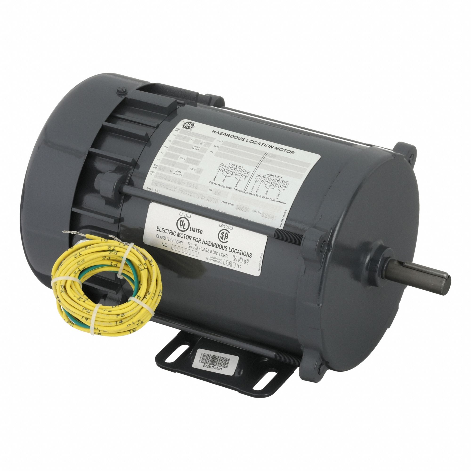 Hazardous Location Motor: Division I, Class I/Class II, C-Face/Rigid Base, 1, 140 RPM RPM