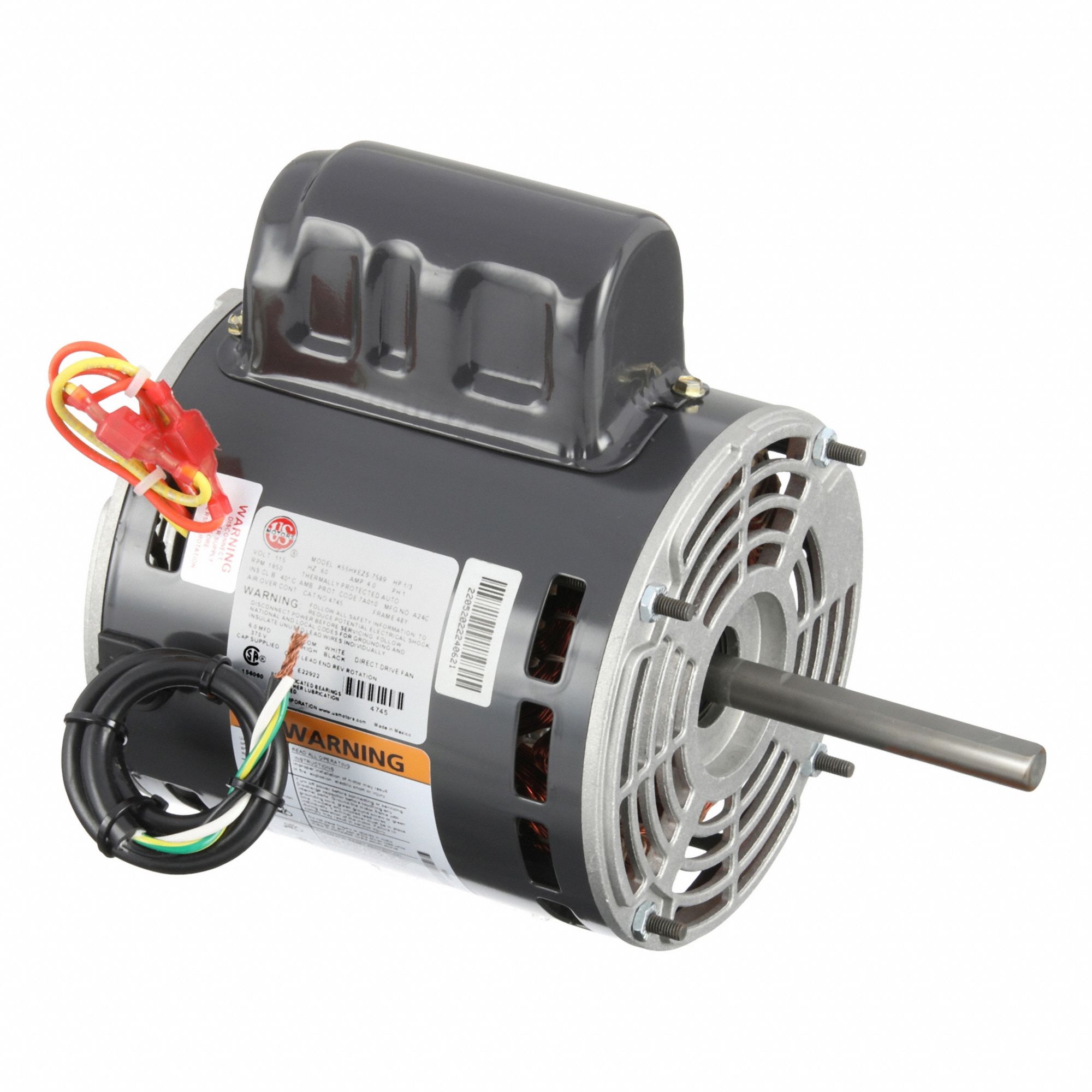 Direct Drive Blower Motor: Stud, Permanent Split Capacitor, Single Phase, 1/3 hp, 4.0 A