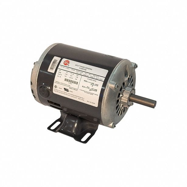 General Purpose Motor: Single Phase, 1/2 hp, 115V AC, 48 Frame Size, 1/2 in x 1 1/2 in