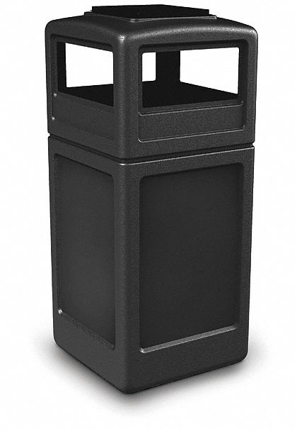 Trash Can: Square, Dome Top, Dome Top w/Ashtray, 42 gal Container Capacity