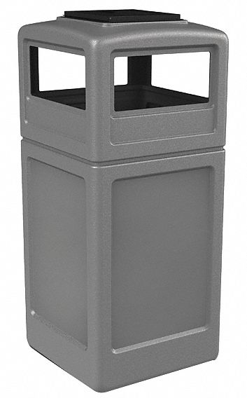 Waste Container, Ashtray Dome, 42 gal., Gry