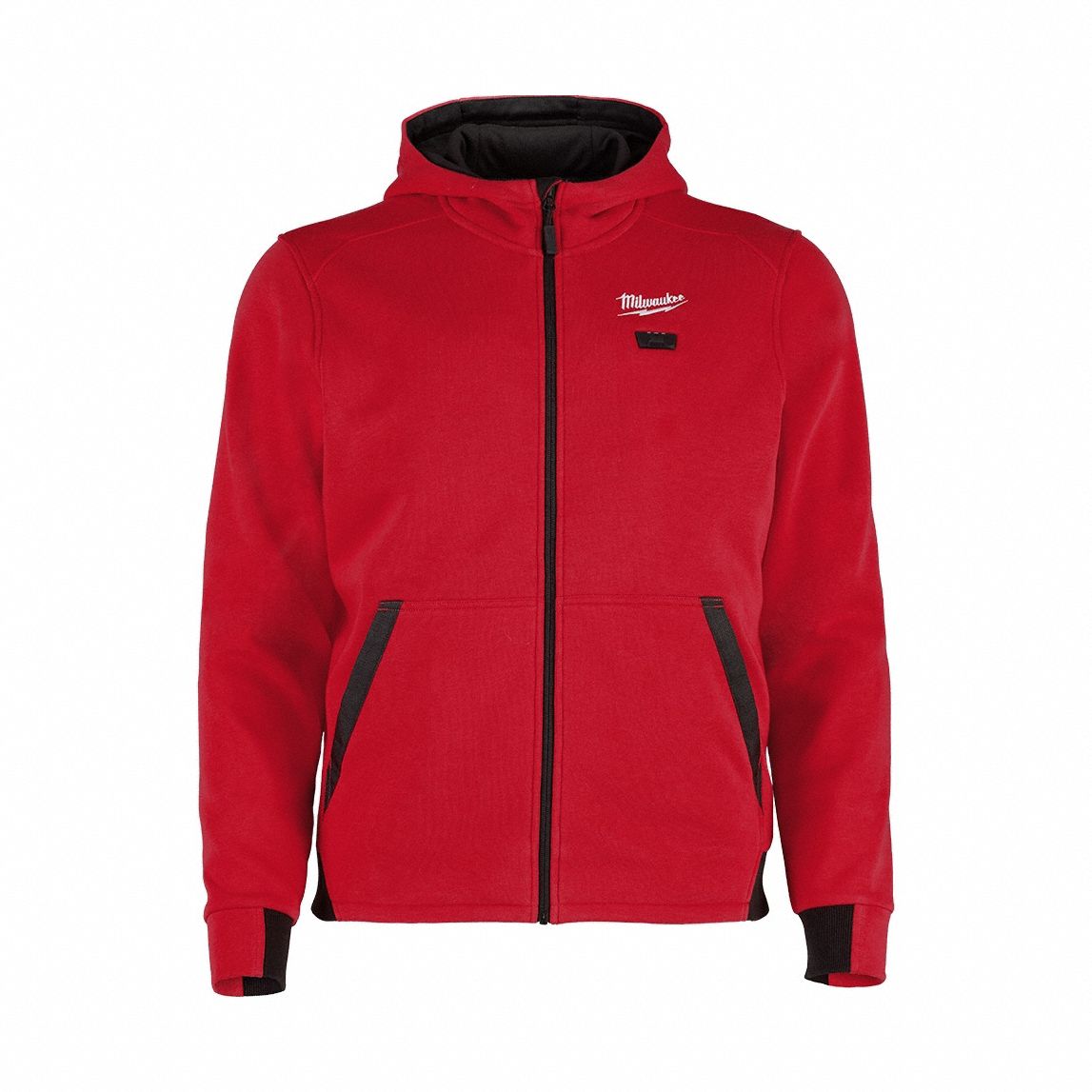 Heated Hoodie: Men's, 2XL, Red, Up to 8 hours, 29 in Max Chest Size, 2 Outside Pockets