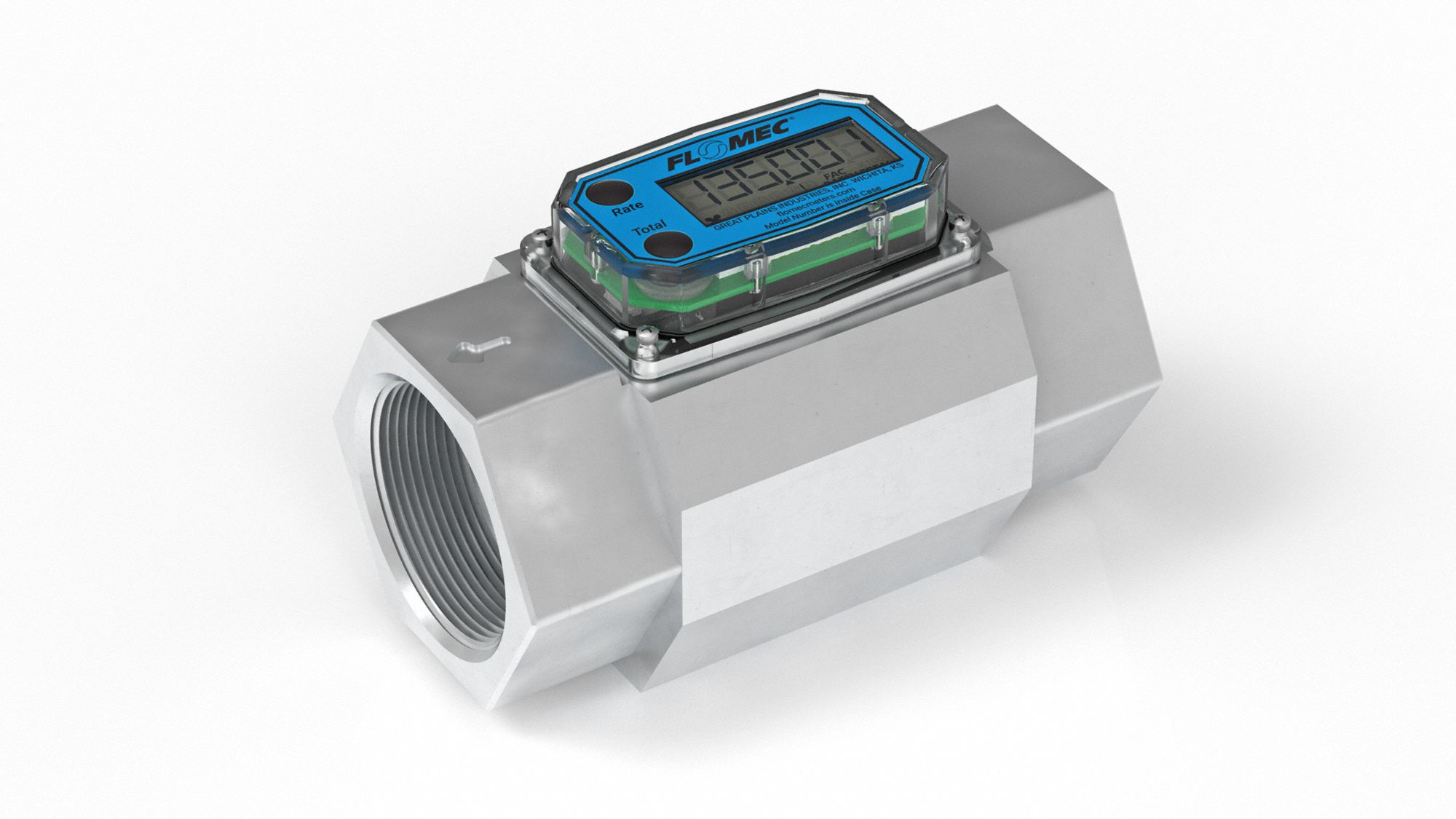 Flomec, 2 In For Pipe Size, 2 In Connection Size, Electronic Flow Meter 