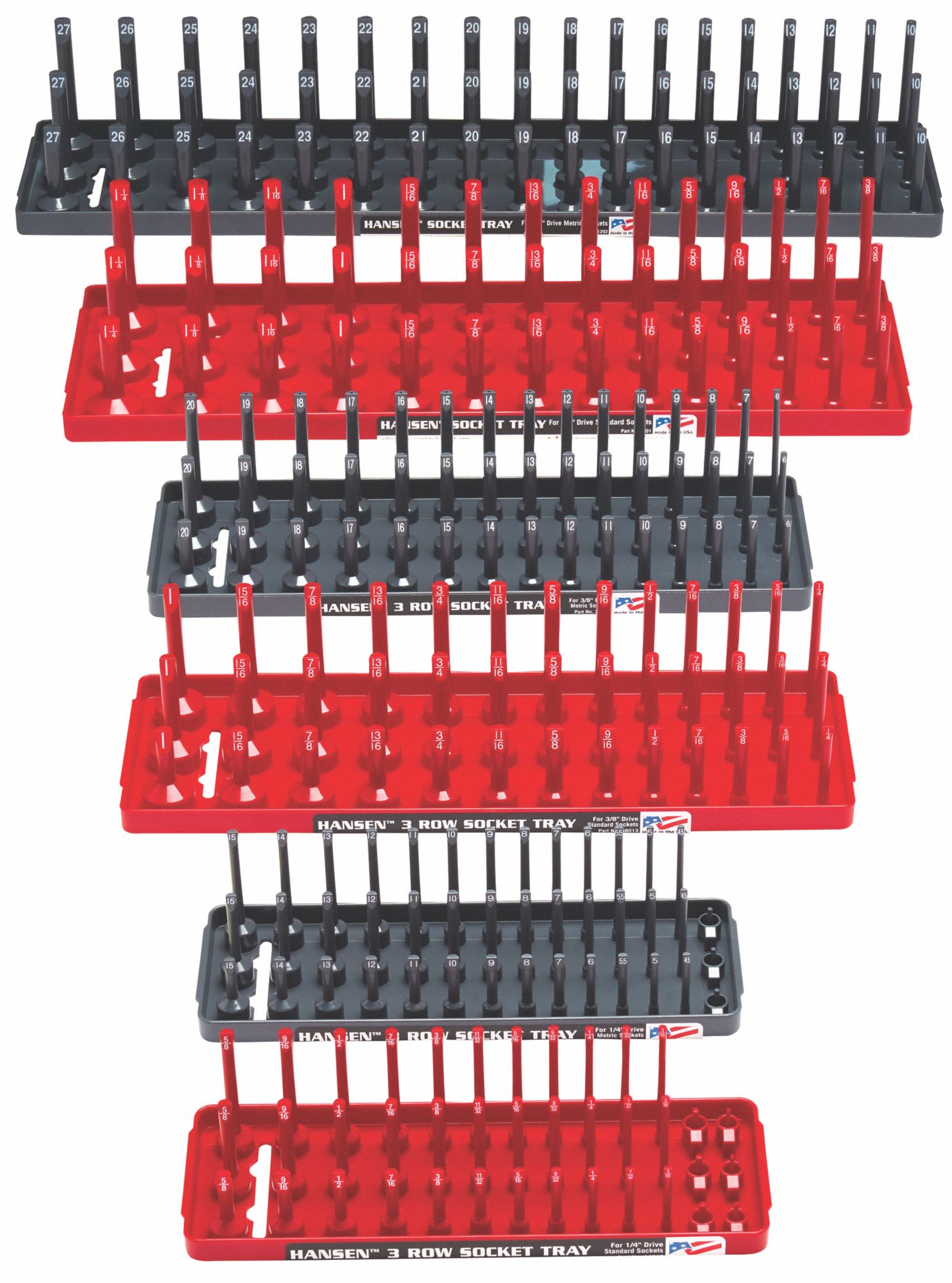 SOCKET TRAY SET,GRAY/RED,PLASTIC