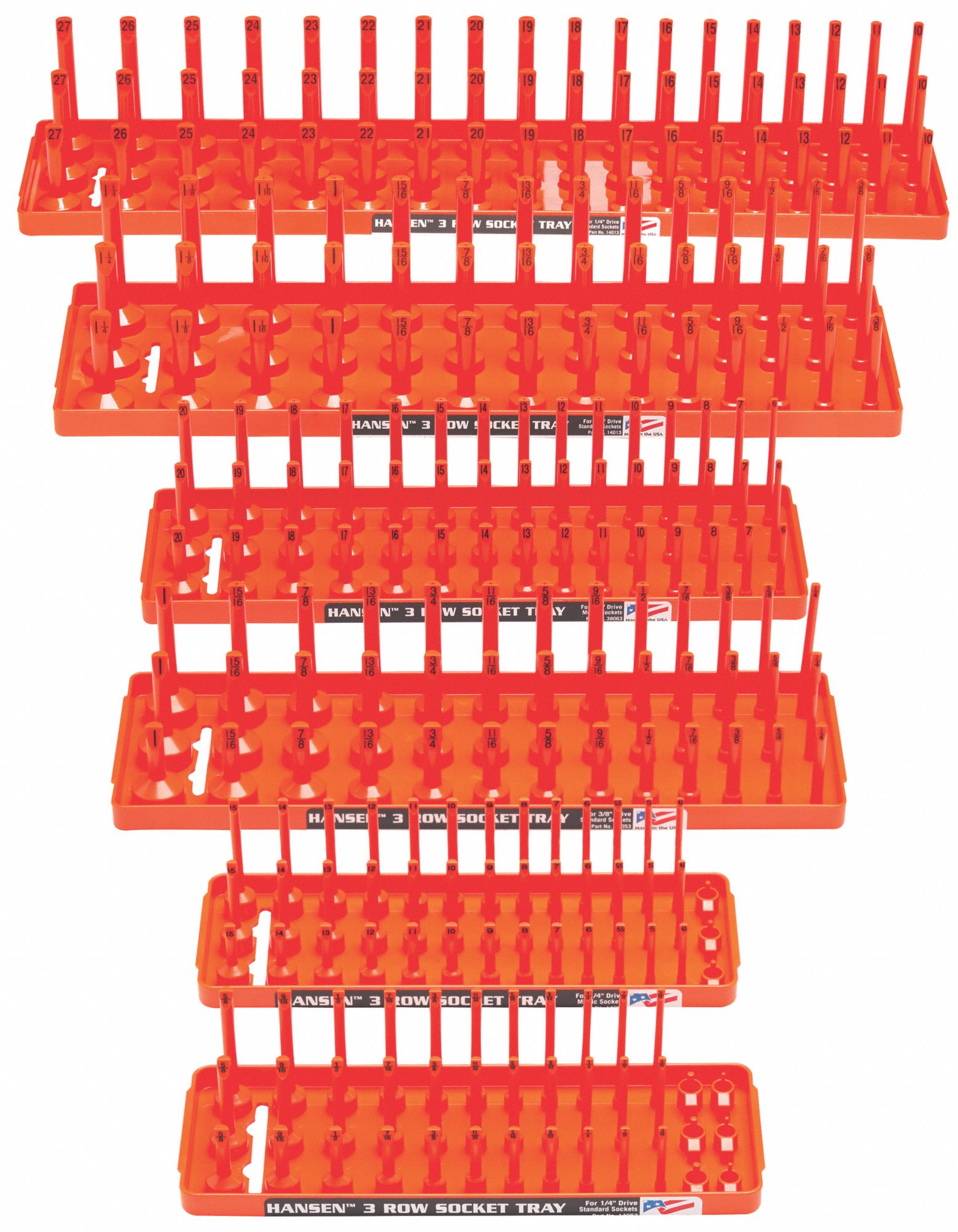 SOCKET TRAY SET,ORANGE,PLASTIC