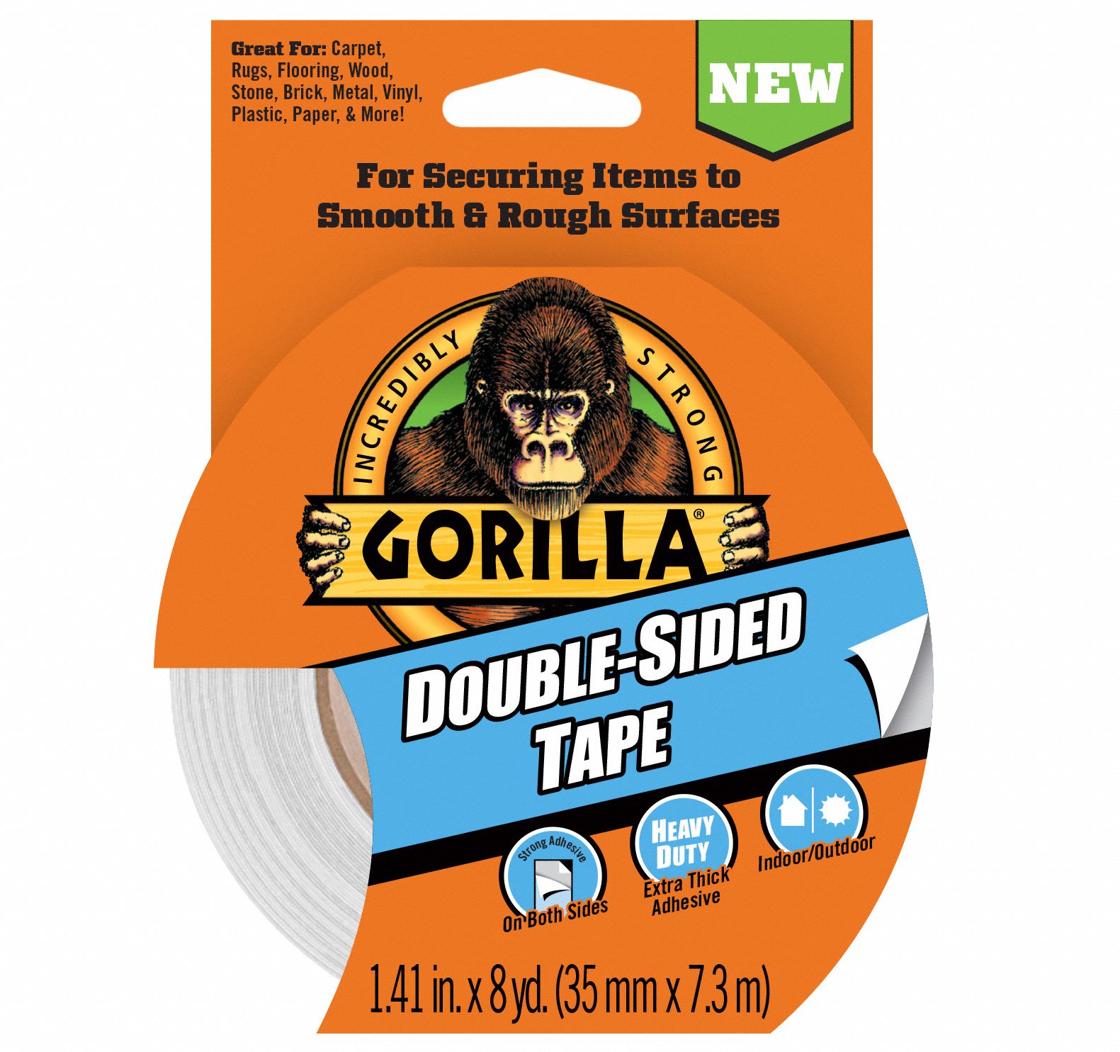 THE GORILLA GLUE COMPANY Double Sided Tape, Natural and Synthetic