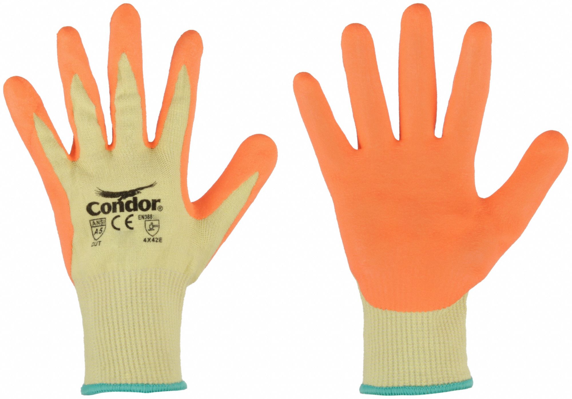 GANTS RÉSISTANT COUPURES,2TG(11),ANSI NIVEAU DE COUPE A5,PAUME TREMPÉ,MOUSSE NITRILE