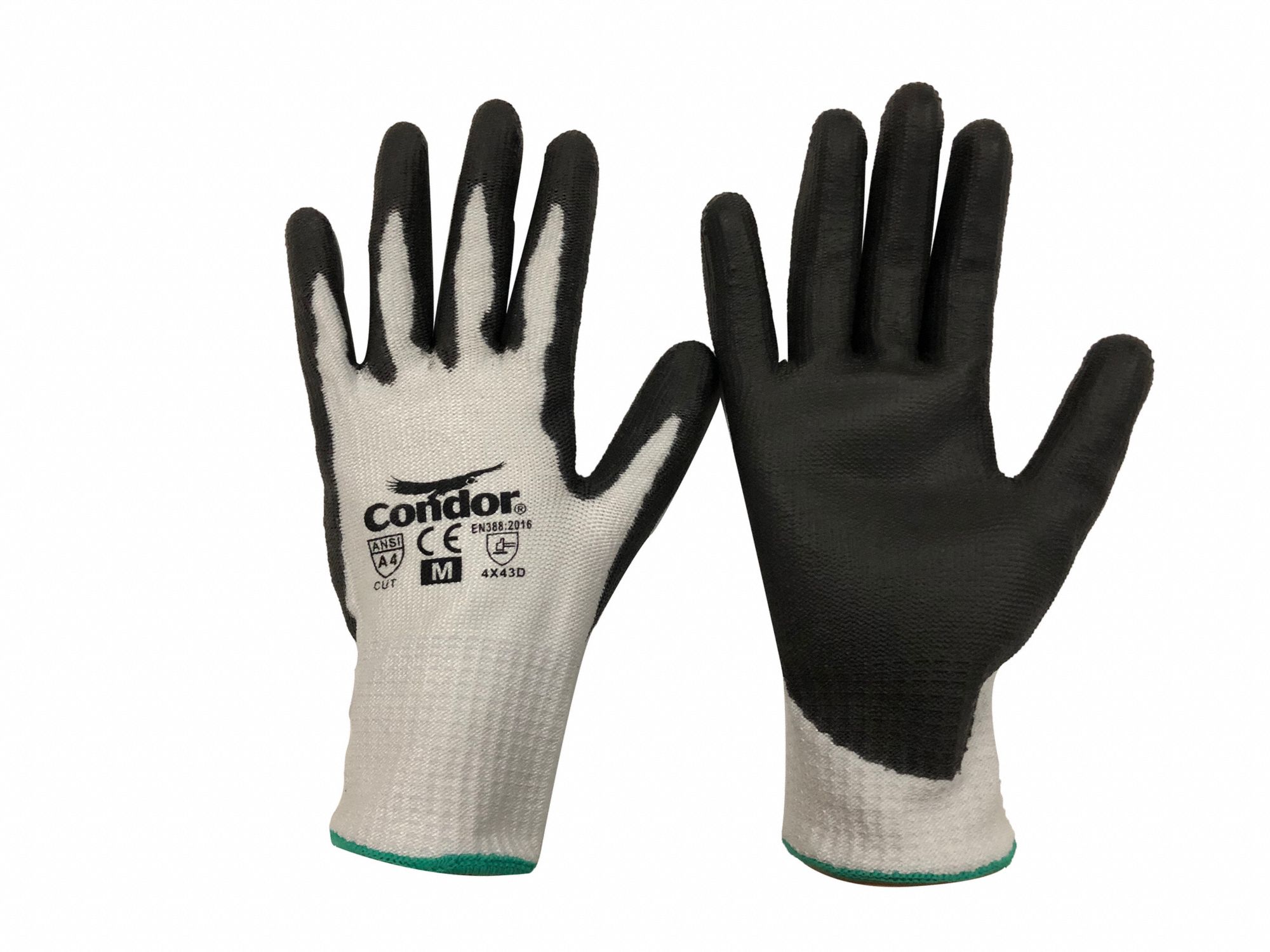 GANTS RÉSISTANTS AUX COUPURES, TG(10), RÉSISTANCE AUX COUPURES DE NIVEAU A4 ANSI, PAUME TREMPÉE, PUR, LISSE