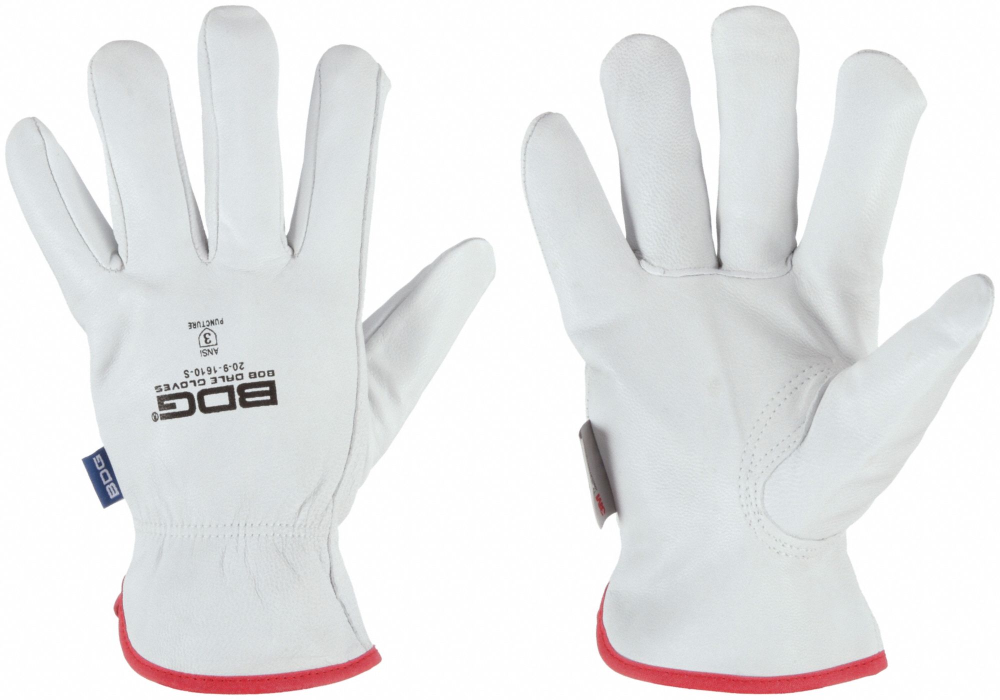 GOATSKIN DRIVER GLOVE, KEYSTONE THUMB, CUT RESISTANT, SZ S/7, WHITE, PR