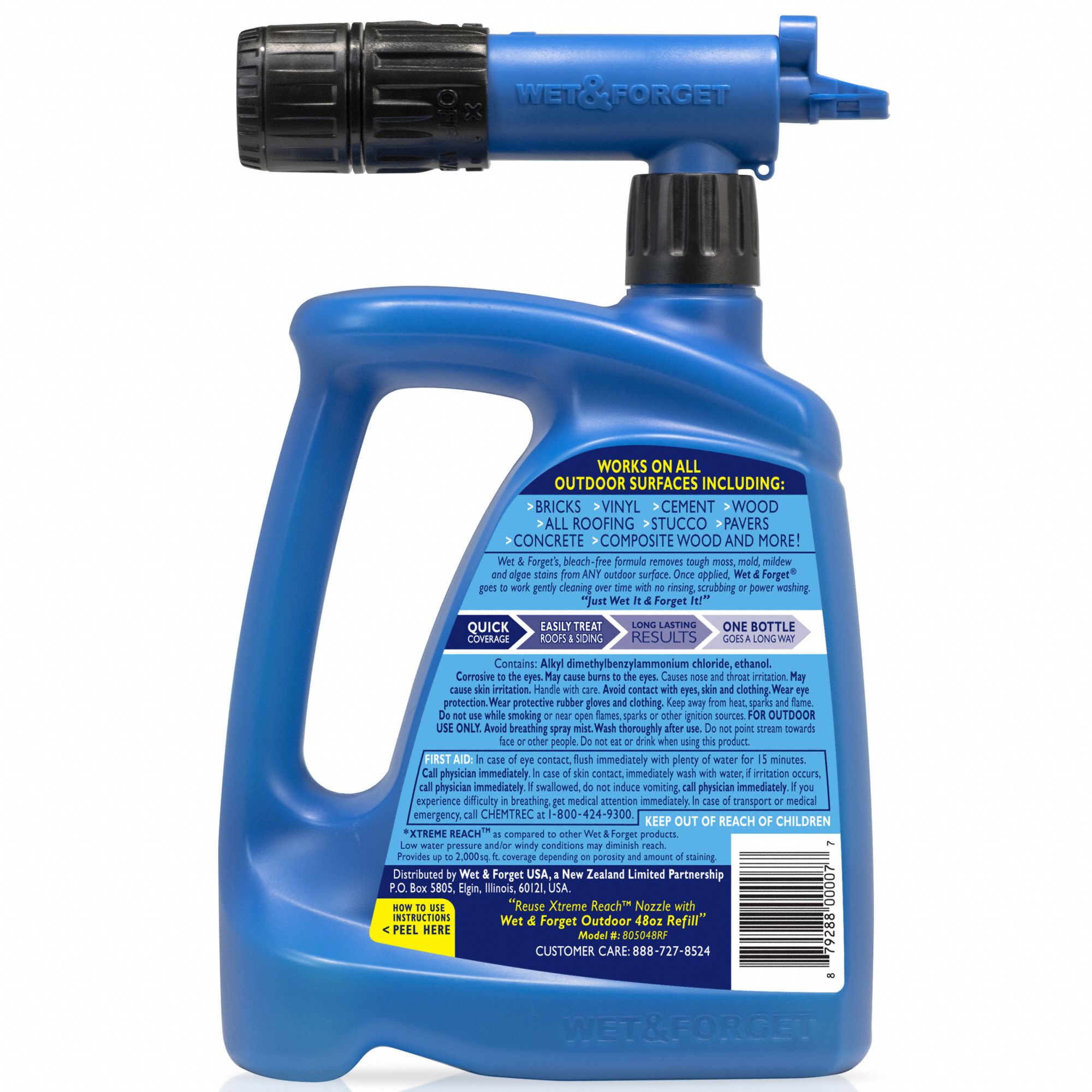 Wet And Forget Mold And Mildew Remover Hose End Connection Bottle 48 Oz Container Size Liquid 9911