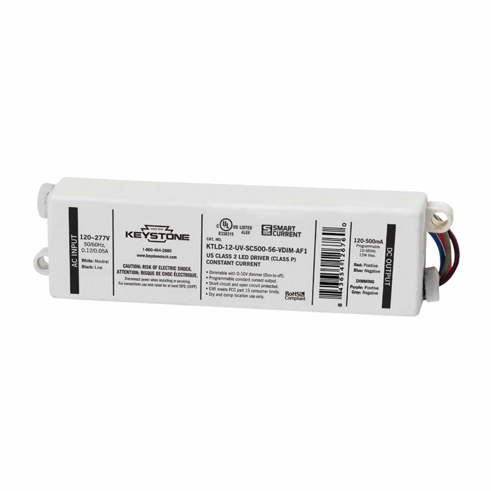 KEYSTONE TECHNOLOGIES, 1 Bulbs Supported, 120 to 277V AC, LED Driver