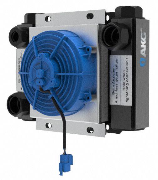 Forced Air Oil Cooler: 4.4 hp Heat Removed, 50 gpm Max. Flow, 232 psi Max. Pressure, 12V DC