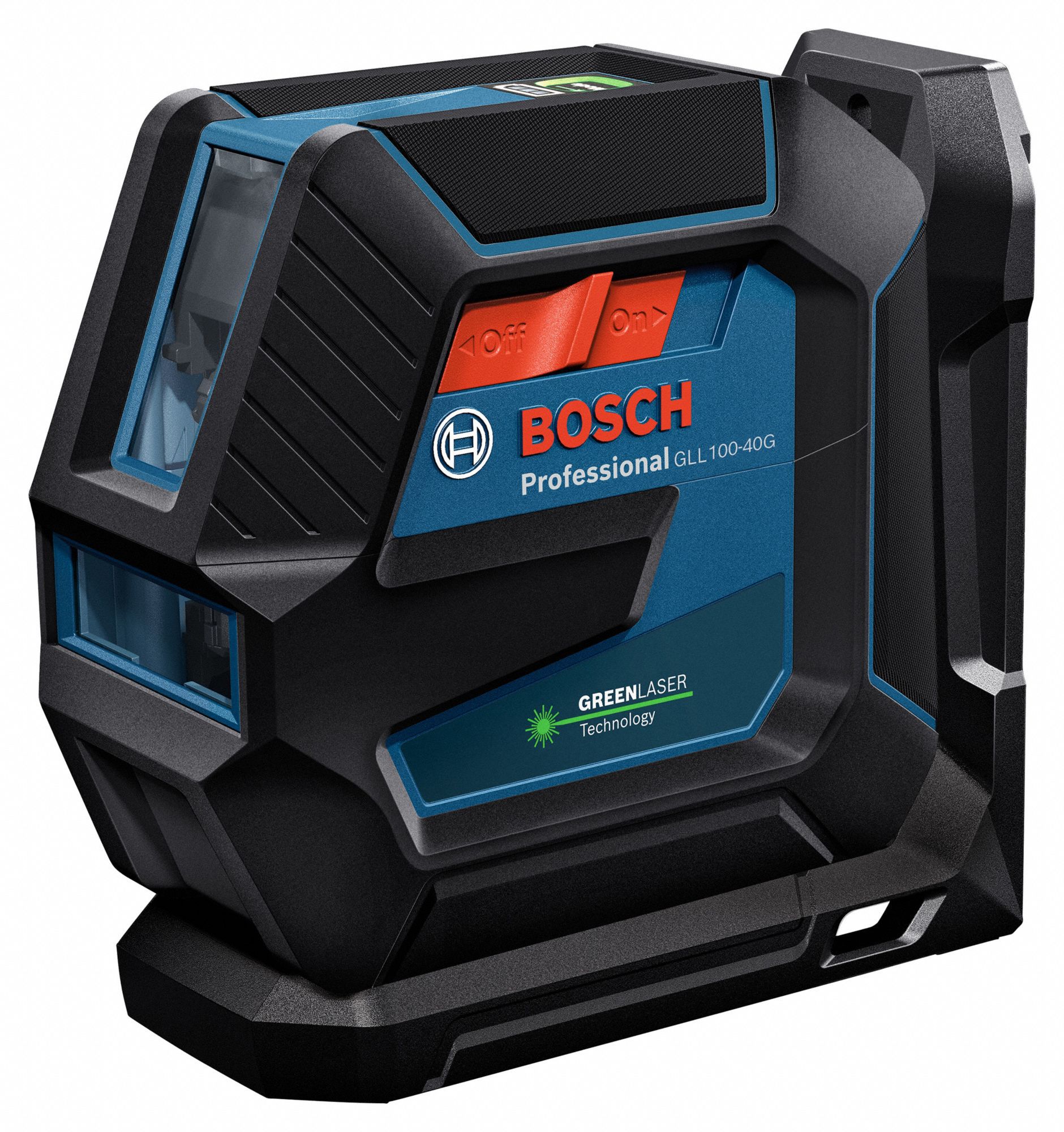 BOSCH, 100 ft Range w/Receiver, Green Beam, Rotary/Straight Line Laser ...