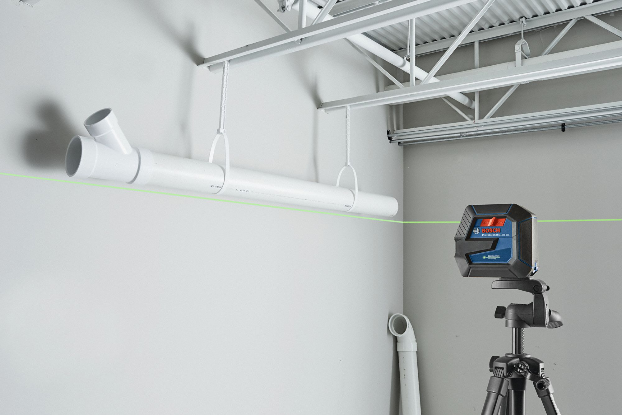 BOSCH Rotary/Straight Line Laser 1 Beams, 0 Dots, 2 Lines, Green, 100