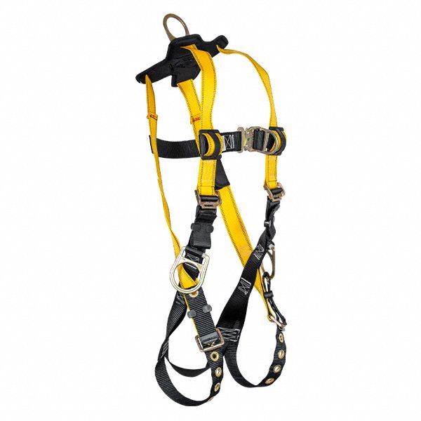 Full Body Harness: Vest, Quick-Connect / Tongue Buckles, L, 420 lb Capacity