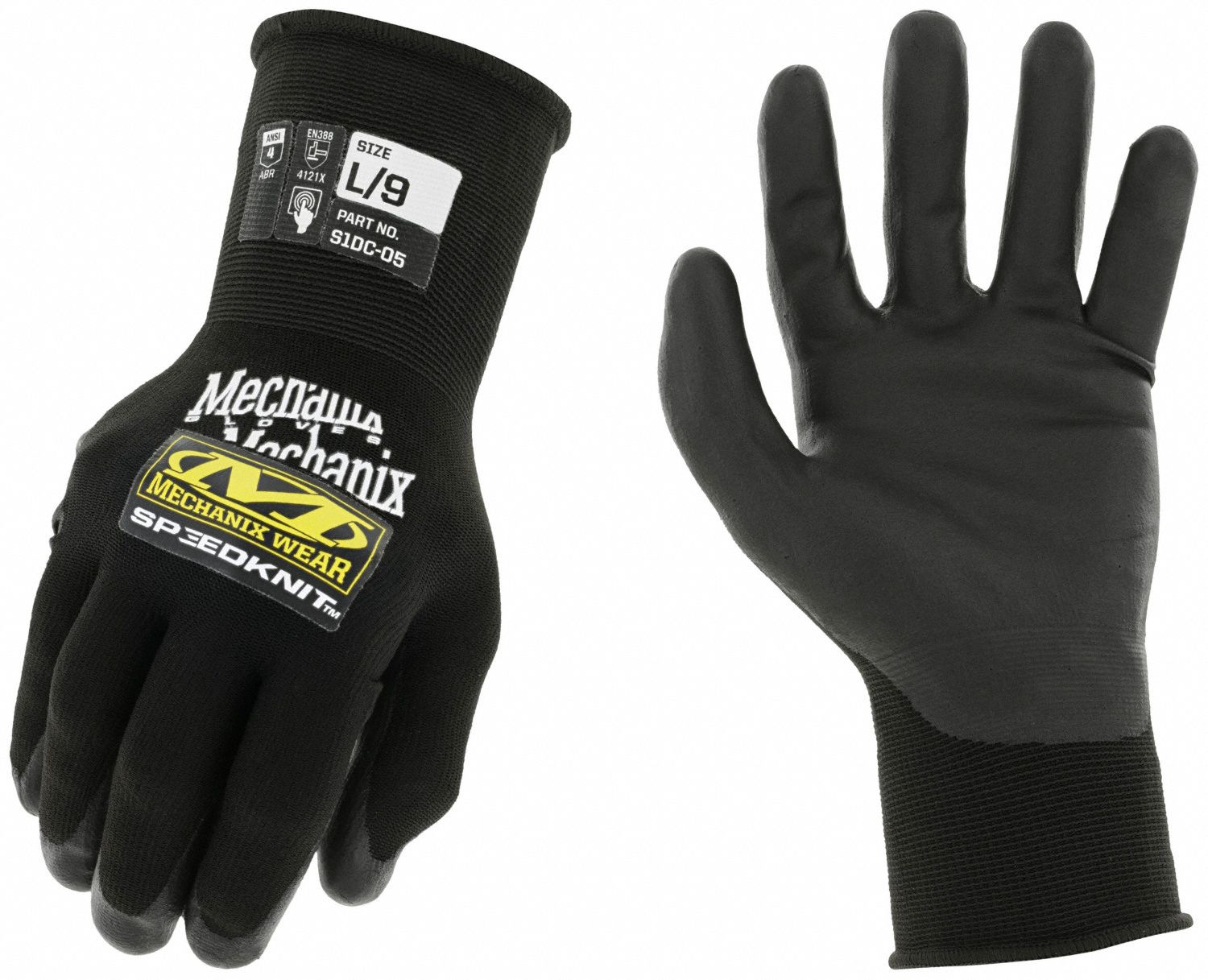 COATED GLOVES, M, BLK, 12 IN, 15 GA, SMOOTH TEXTURE, NYLON/WATER-BASED URETHANE