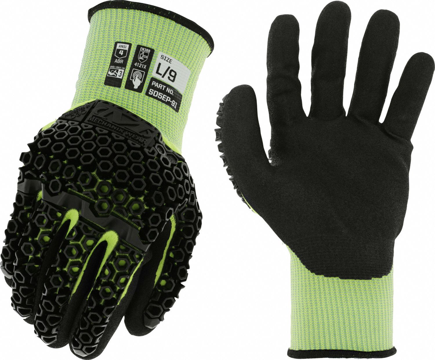 L'Appartement　Mesh Knit Memphis Flex Seamless Nylon Knit Gloves, Large, Blue/gray, Dozen
