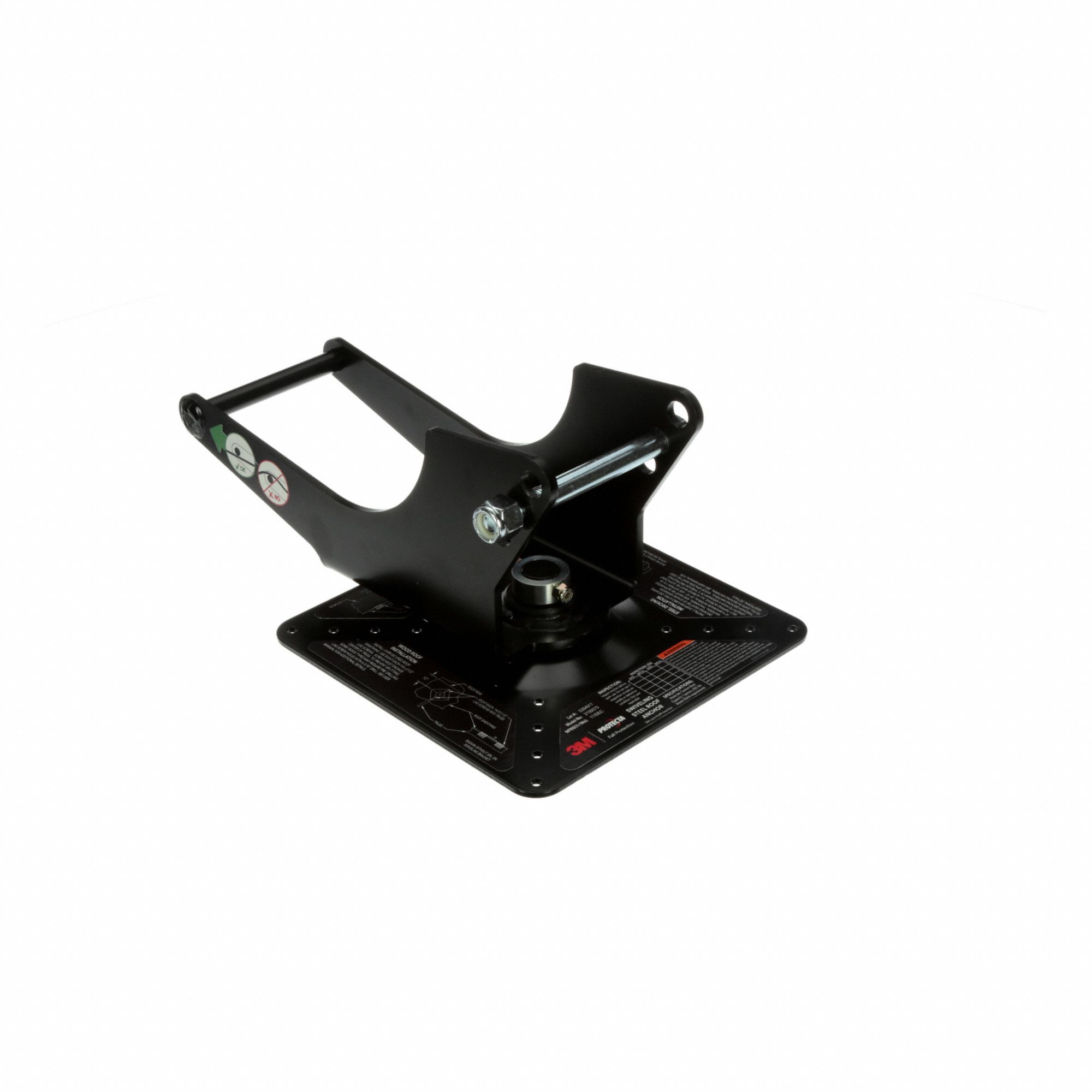 Roof Anchor: 420 lb Capacity, For Concrete/Wood, Flat/Inclined Roofs, Tie-Off, SRL Bracket, Steel