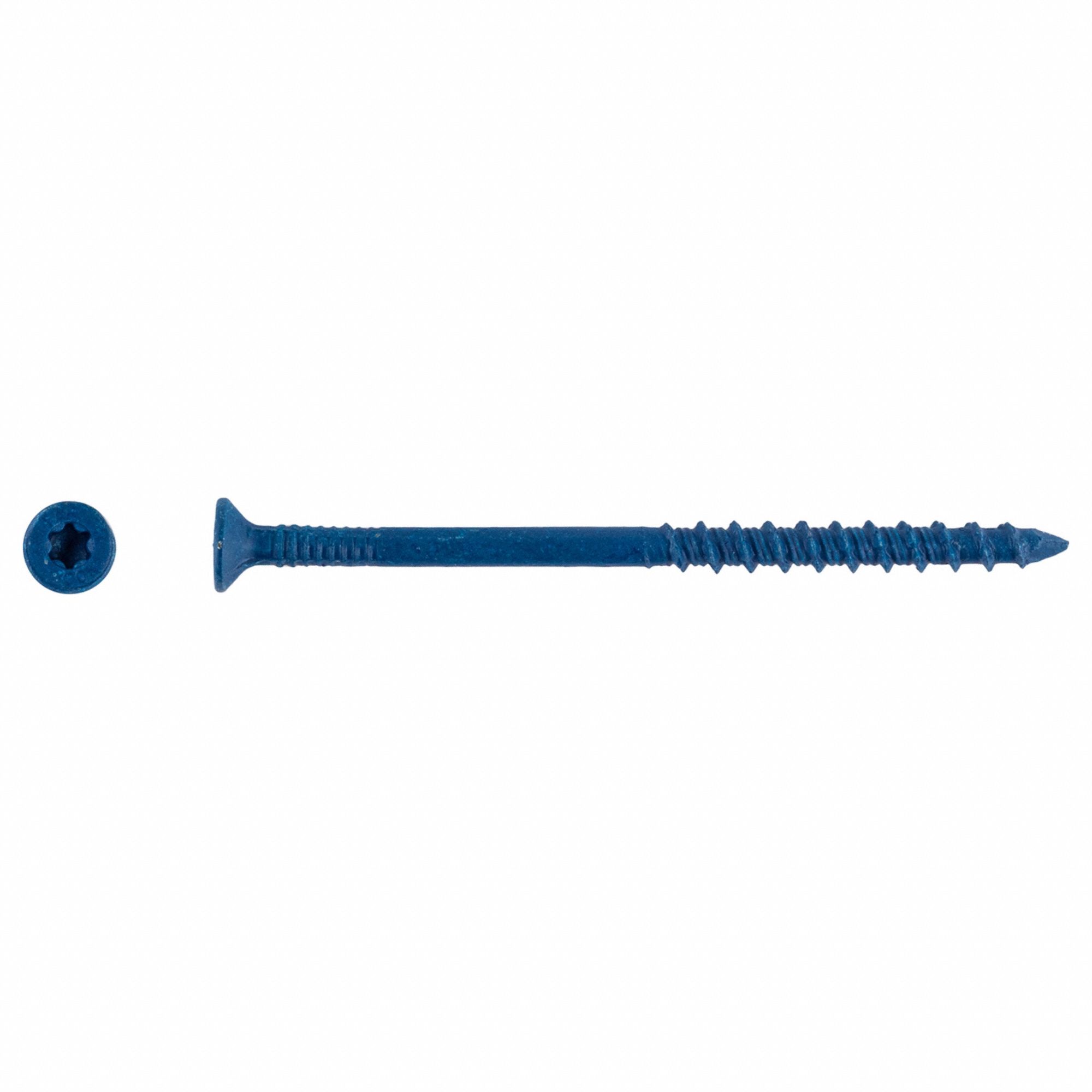 Concrete Anchor Screw: 3 1/4 in Overall Lg, 3/16 in Dia, Steel, Torx, Flat, Steel, 100 PK