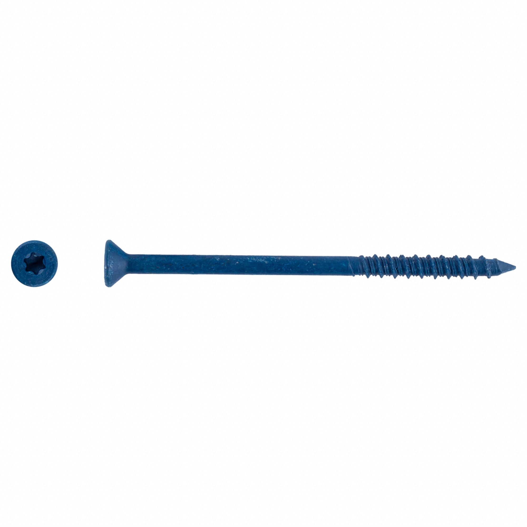 Concrete Anchor Screw: 4 in Overall Lg, 1/4 in Dia, Steel, Torx, Flat, Steel, 100 PK