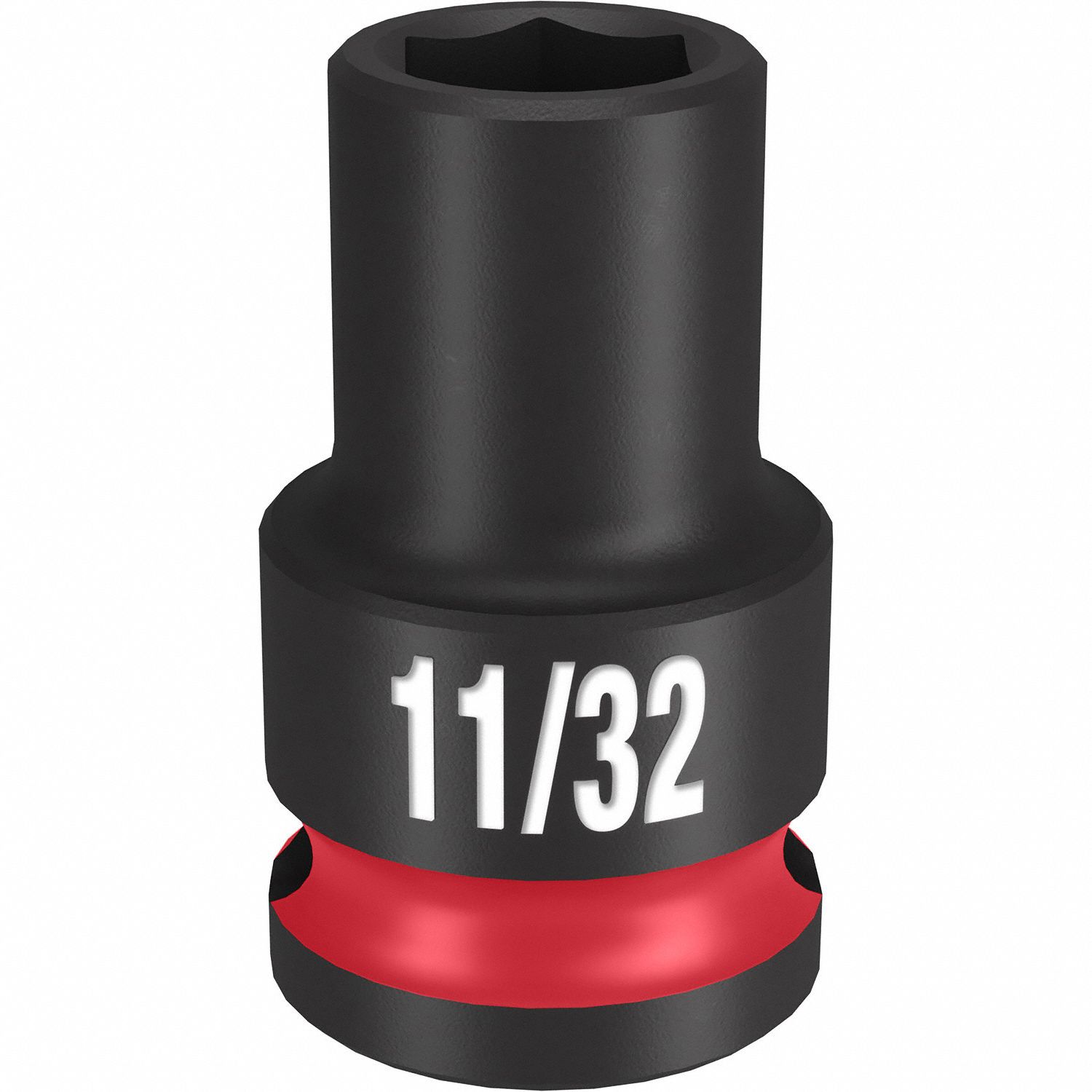 Standard Impact Socket: 3/8 in Drive Size, SAE, 11/32 in Socket Size, 6-Point, Std