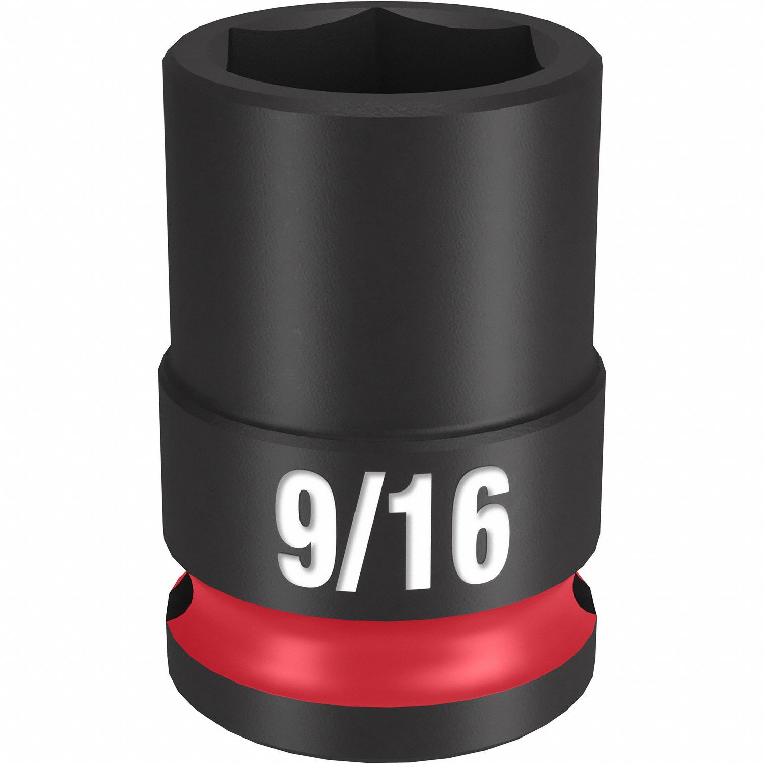 Standard Impact Socket: 3/8 in Drive Size, SAE, 9/16 in Socket Size, 6-Point, Std