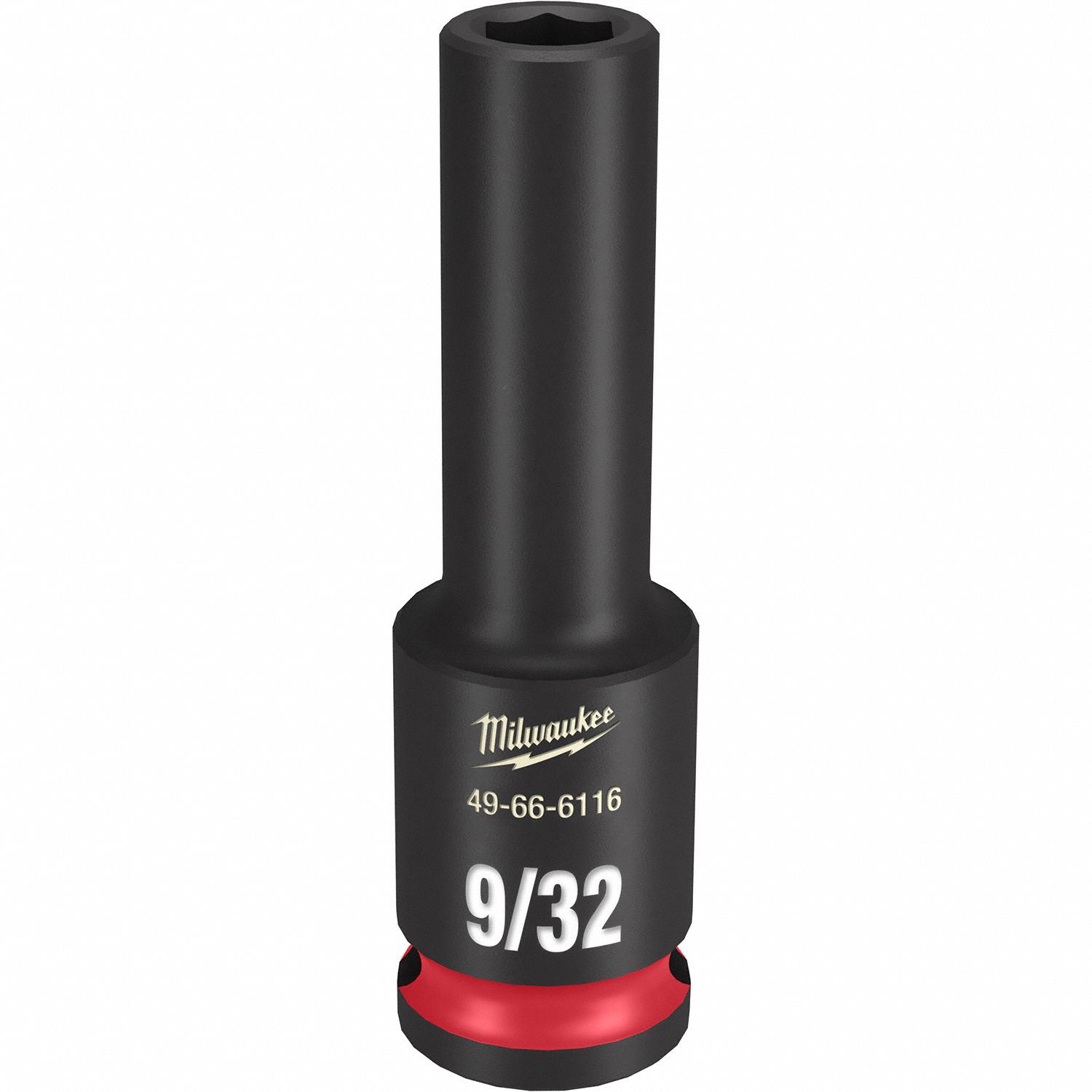 Deep Impact Socket: 3/8 in Drive Size, SAE, 9/32 in Socket Size, 6-Point, Deep, Friction