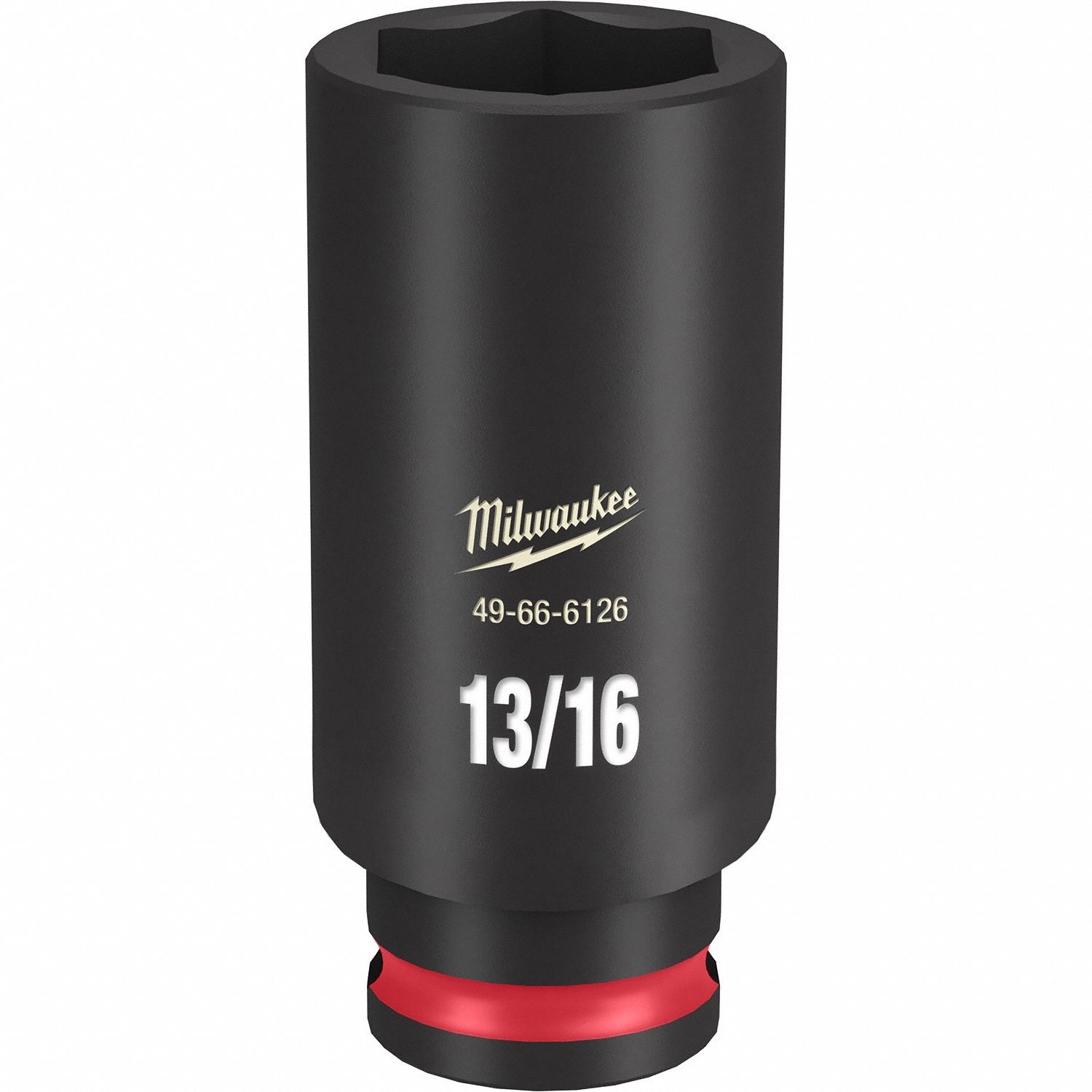Deep Impact Socket: 3/8 in Drive Size, SAE, 13/16 in Socket Size, 6-Point, Deep, Friction