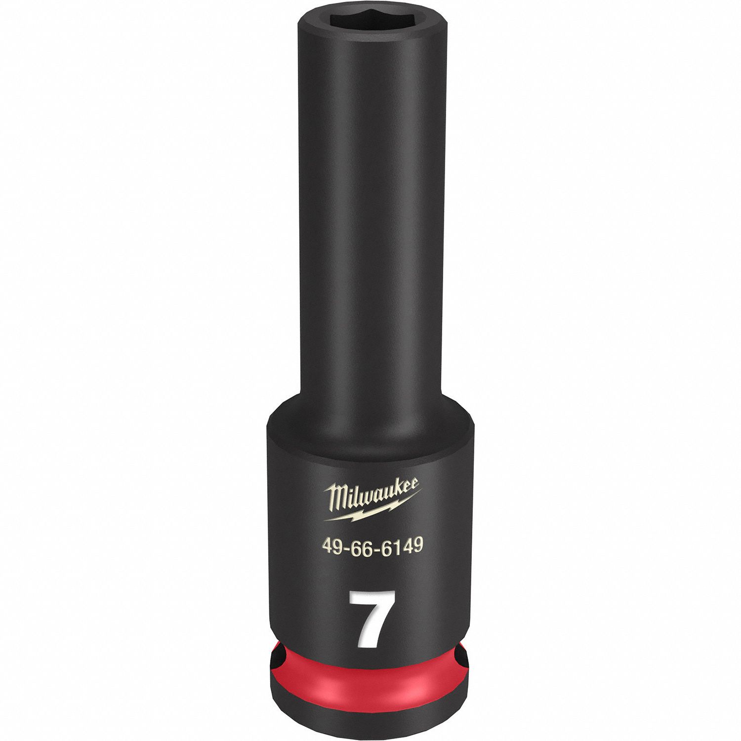 Deep Impact Socket: 3/8 in Drive Size, Metric, 7 mm Socket Size, 6-Point, Deep, Friction
