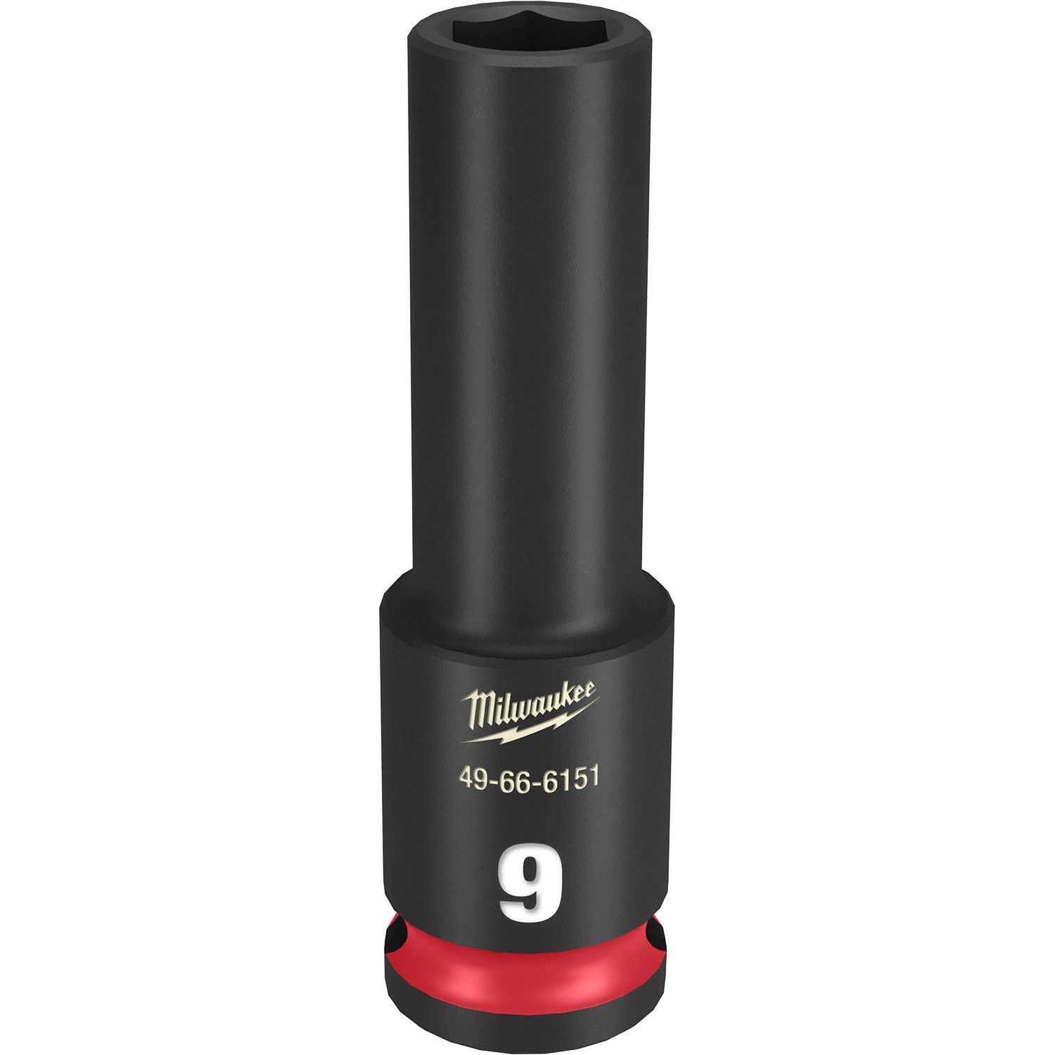 Deep Impact Socket: 3/8 in Drive Size, Metric, 9 mm Socket Size, 6-Point, Deep, Friction