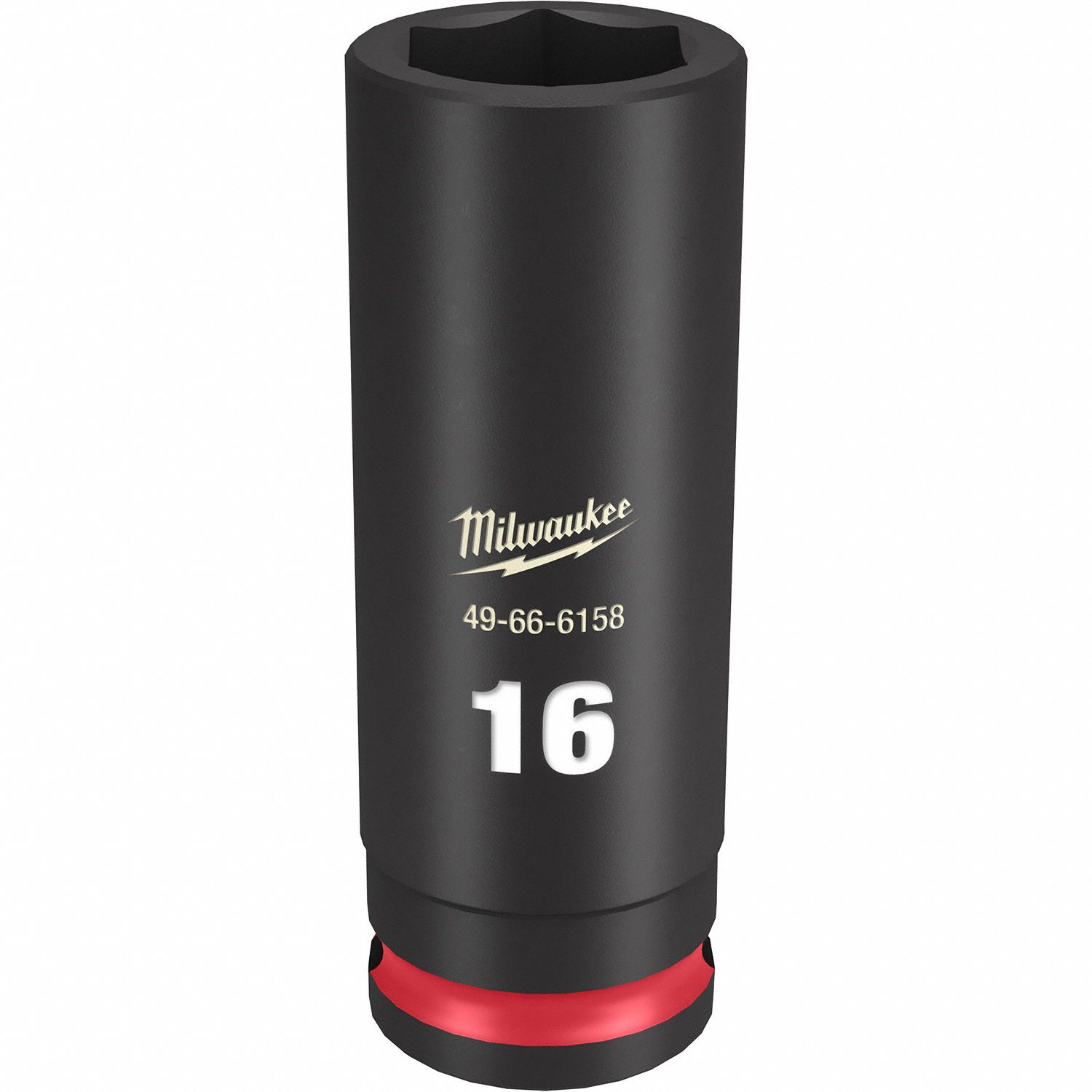Deep Impact Socket: 3/8 in Drive Size, Metric, 16 mm Socket Size, 6-Point, Deep, Friction