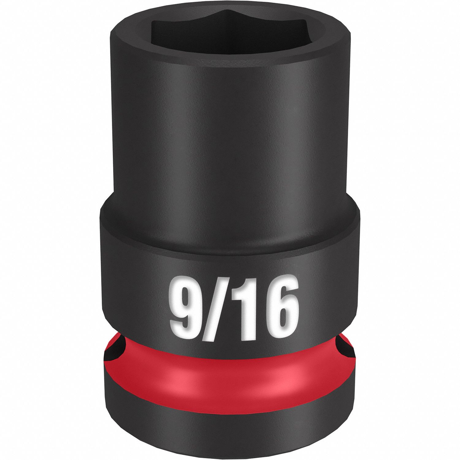 Standard Impact Socket: 1/2 in Drive Size, SAE, 9/16 in Socket Size, 6-Point, Std