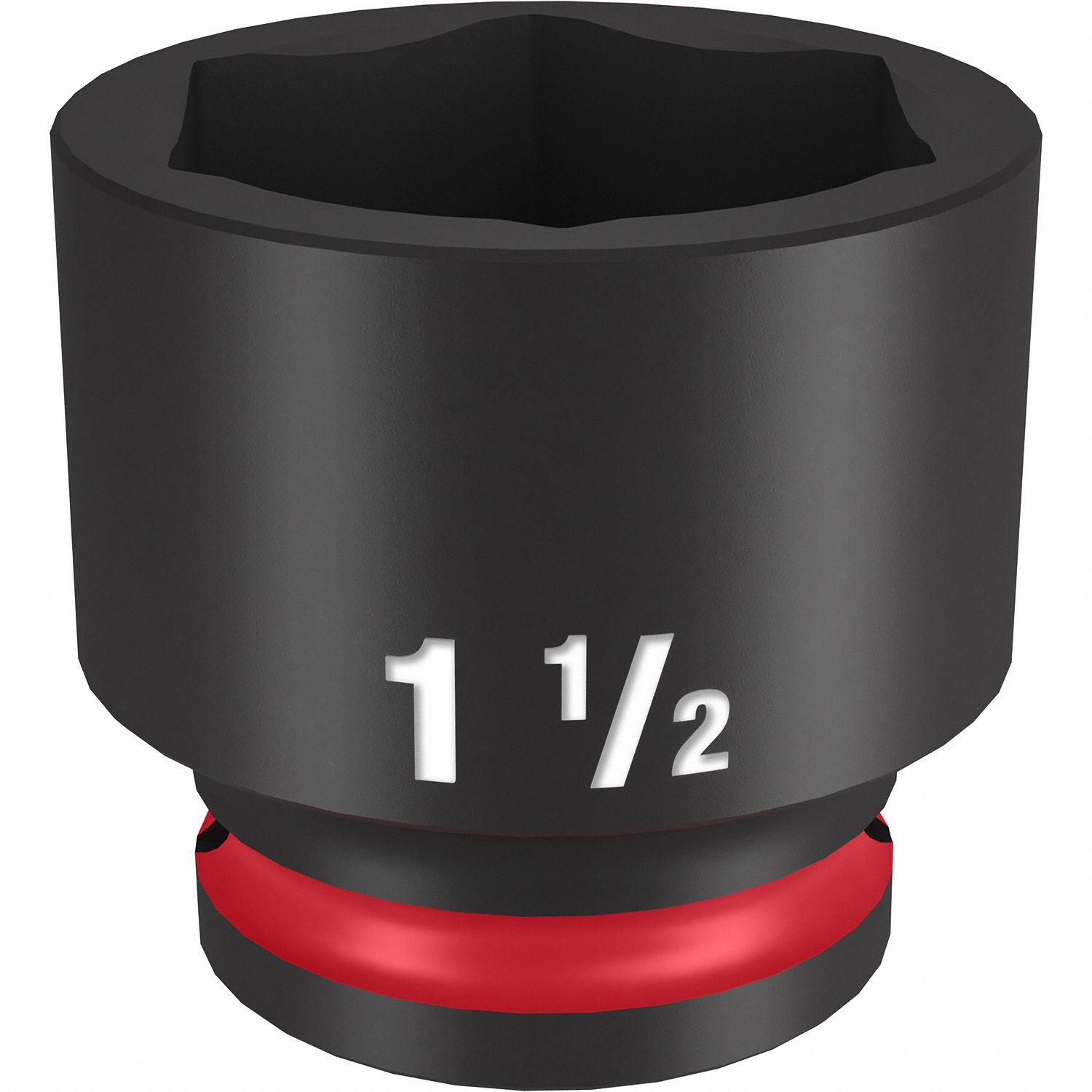 Standard Impact Socket: 1/2 in Drive Size, SAE, 1 1/2 in Socket Size, 6-Point, Std