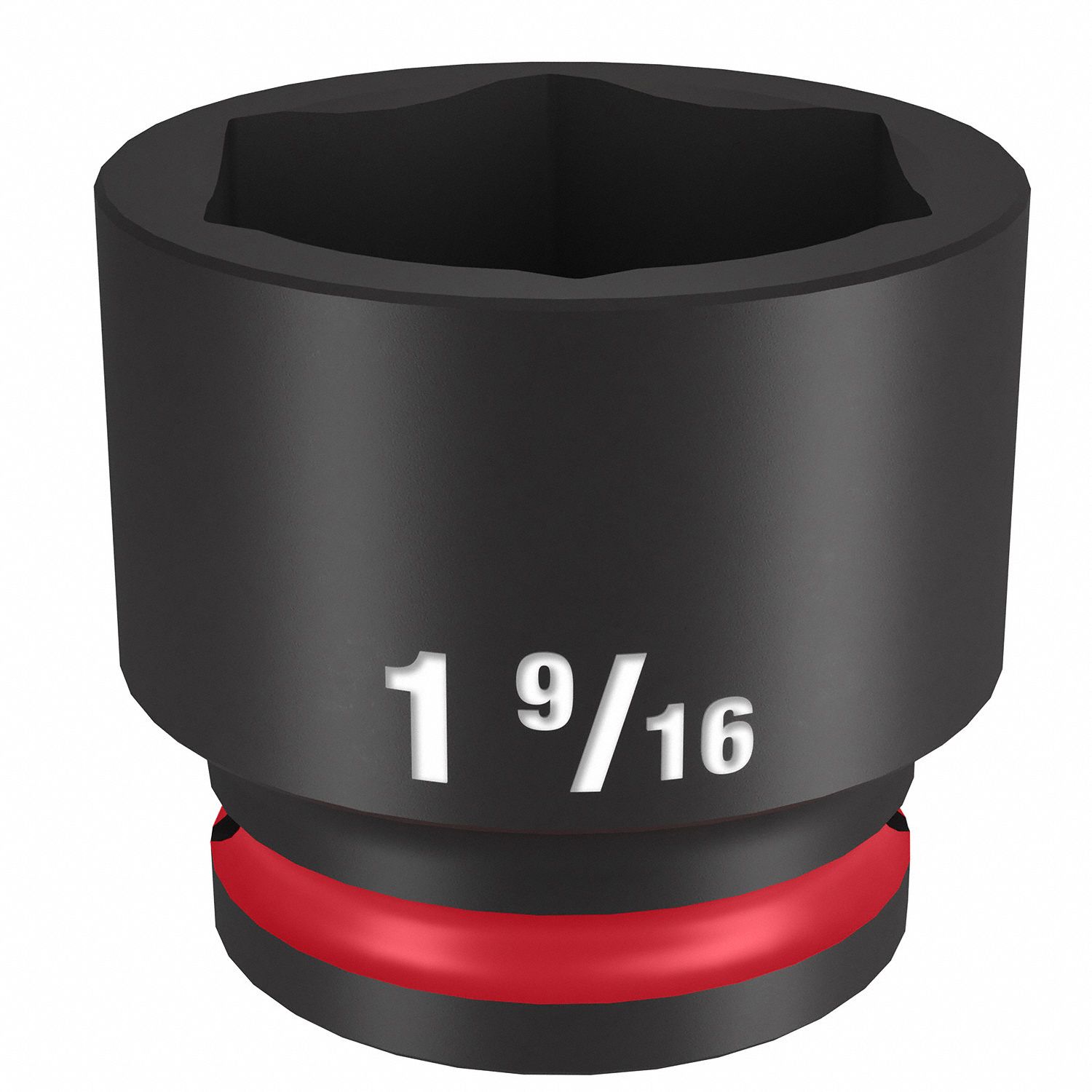 Standard Impact Socket: 1/2 in Drive Size, SAE, 1 9/16 in Socket Size, 6-Point, Std