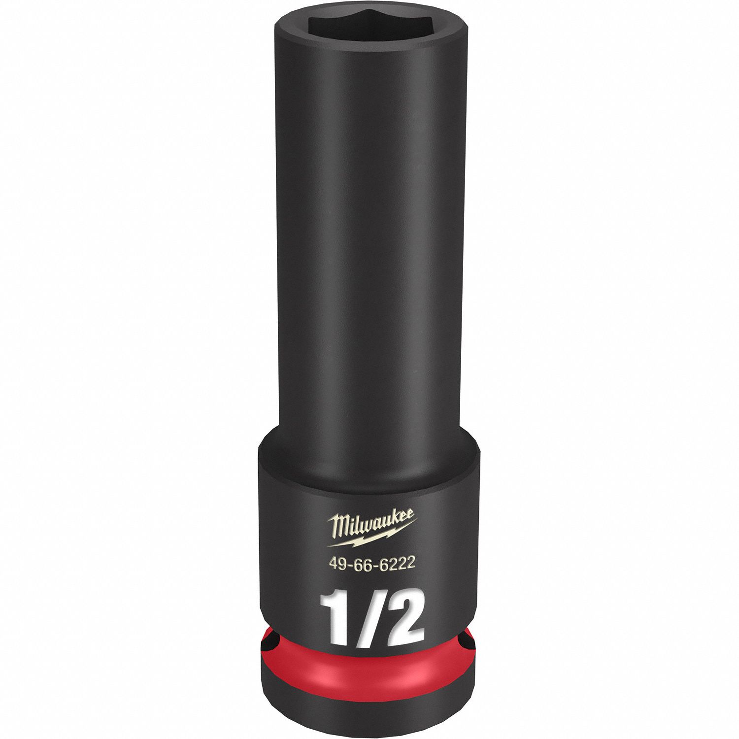Deep Impact Socket: 1/2 in Drive Size, SAE, 1/2 in Socket Size, 6-Point, Deep, Friction