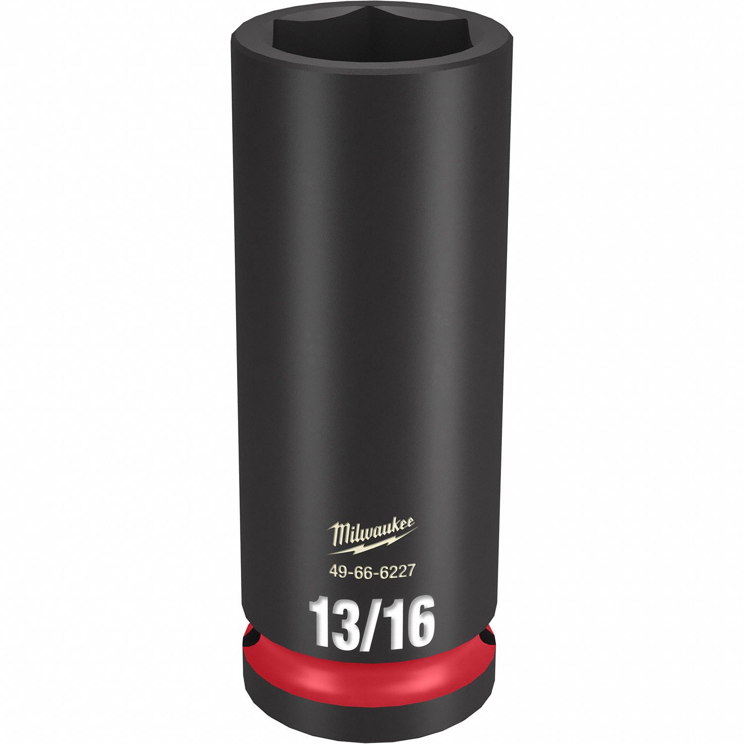 Deep Impact Socket: 1/2 in Drive Size, SAE, 13/16 in Socket Size, 6-Point, Deep, Friction