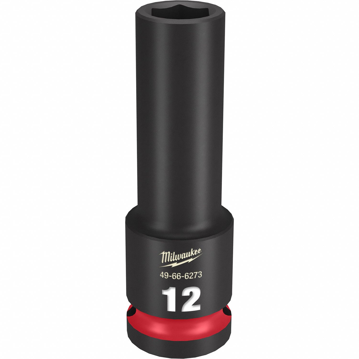 Deep Impact Socket: 1/2 in Drive Size, Metric, 12 mm Socket Size, 6-Point, Deep, Friction