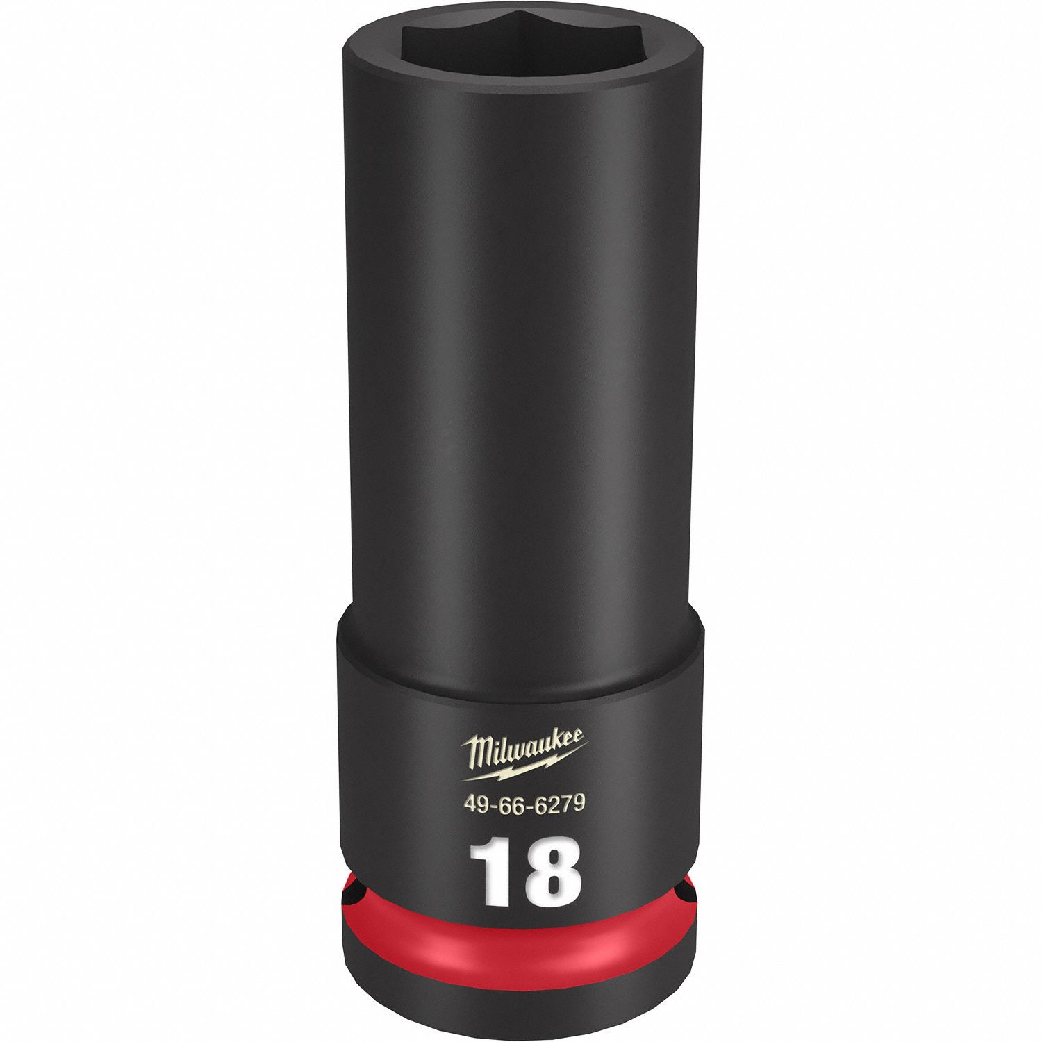Deep Impact Socket: 1/2 in Drive Size, Metric, 18 mm Socket Size, 6-Point, Deep, Friction