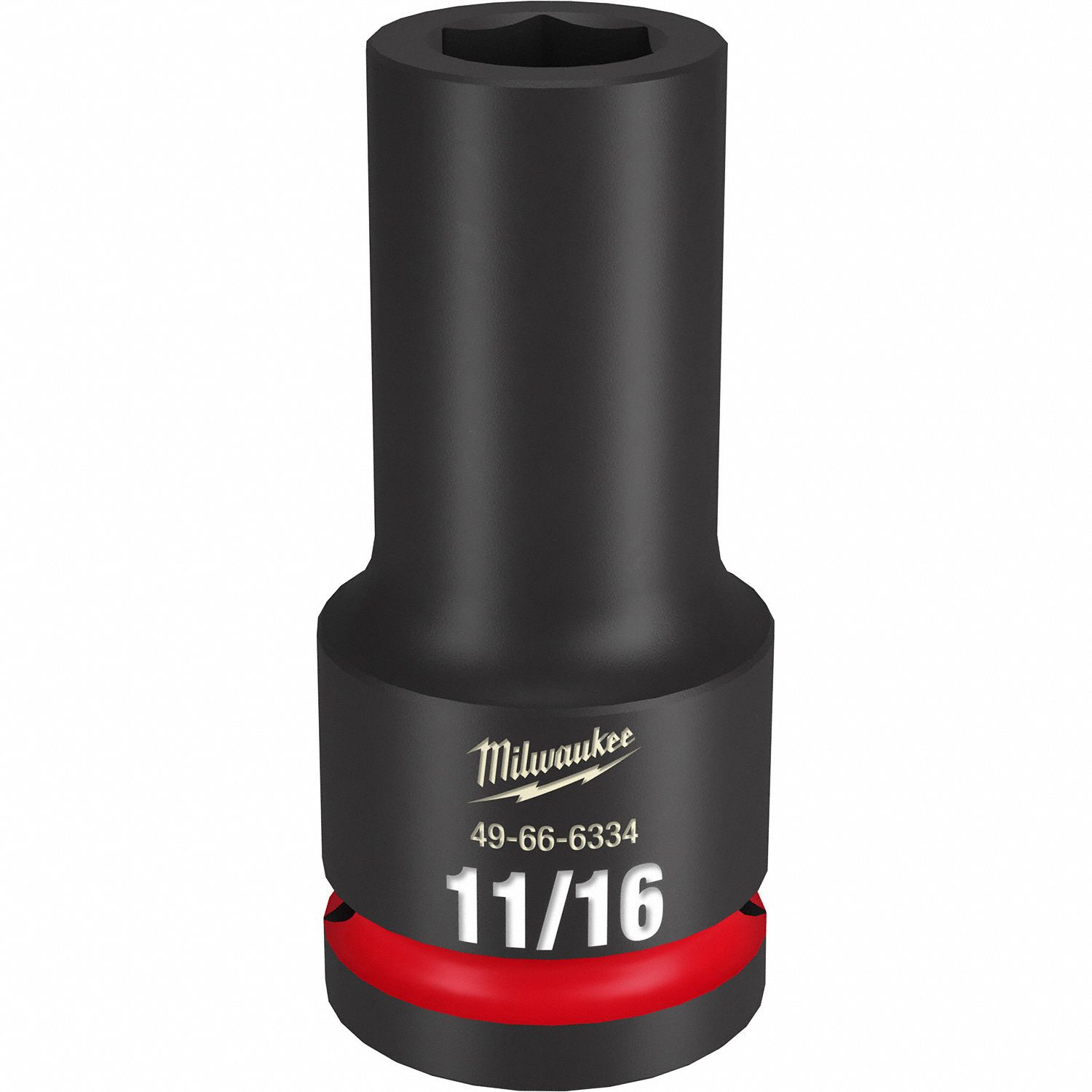 Deep Impact Socket: 3/4 in Drive Size, SAE, 11/16 in Socket Size, 6-Point, Deep, Friction
