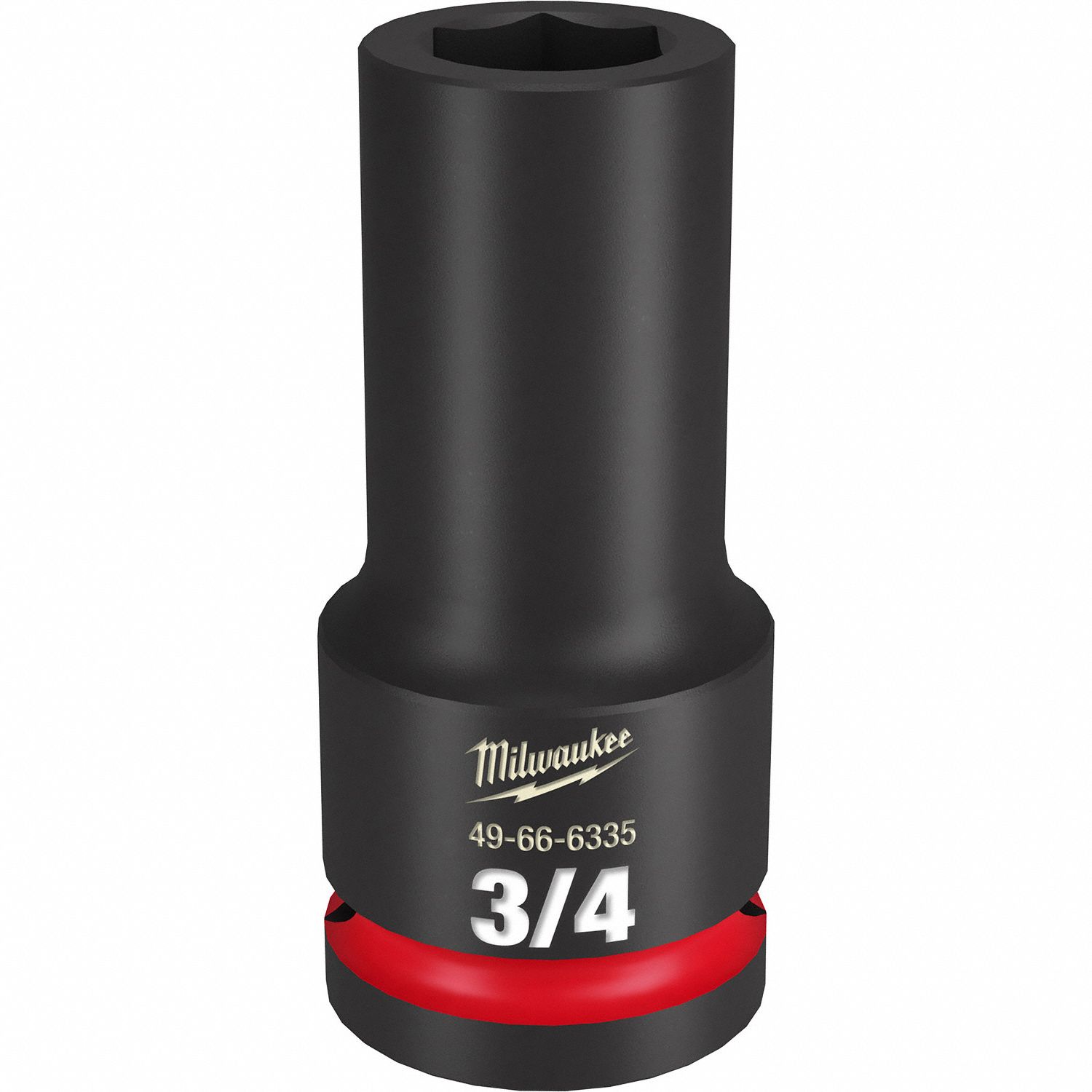Deep Impact Socket: 3/4 in Drive Size, SAE, 3/4 in Socket Size, 6-Point, Deep, Friction