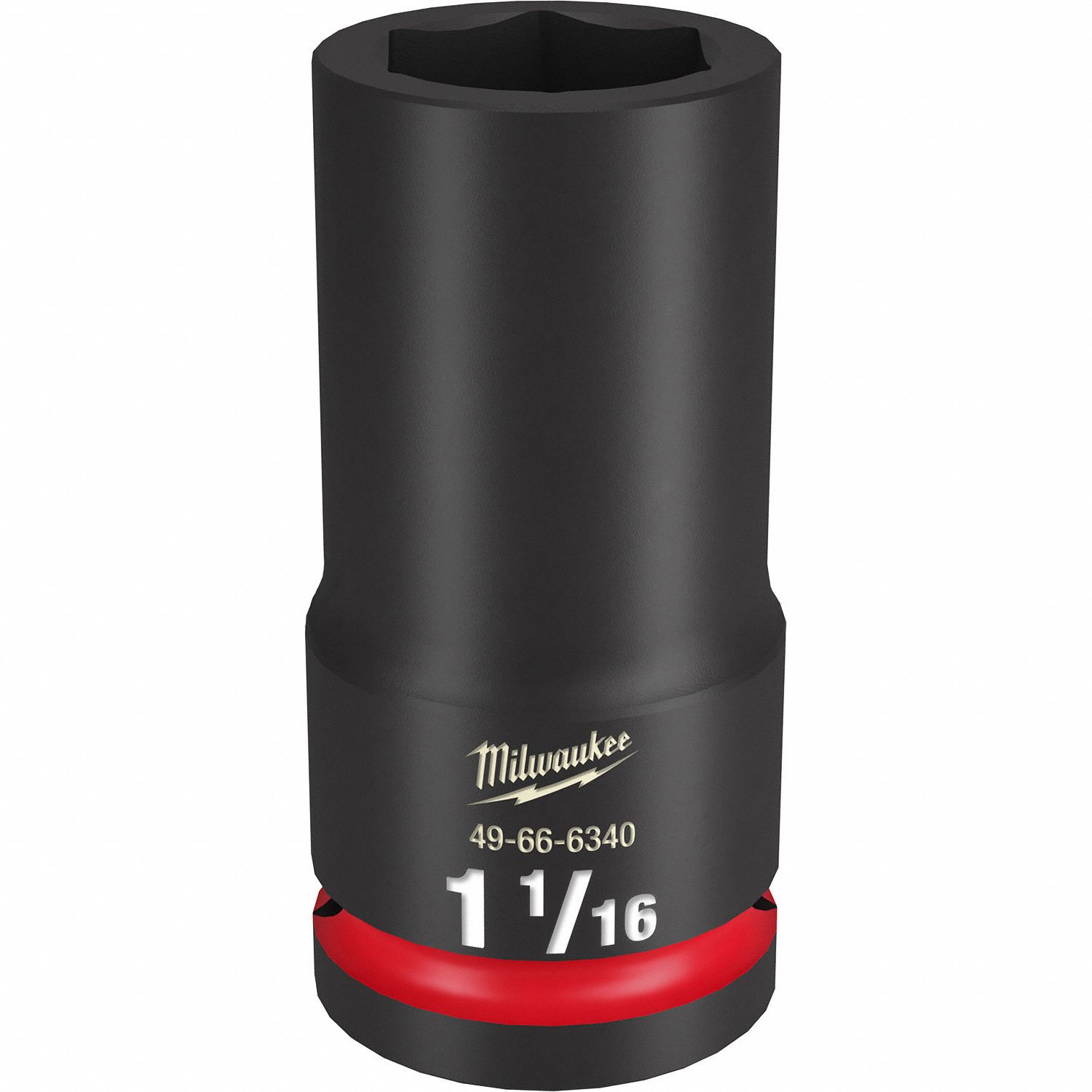 Deep Impact Socket: 3/4 in Drive Size, SAE, 1 1/16 in Socket Size, 6-Point, Deep, Friction