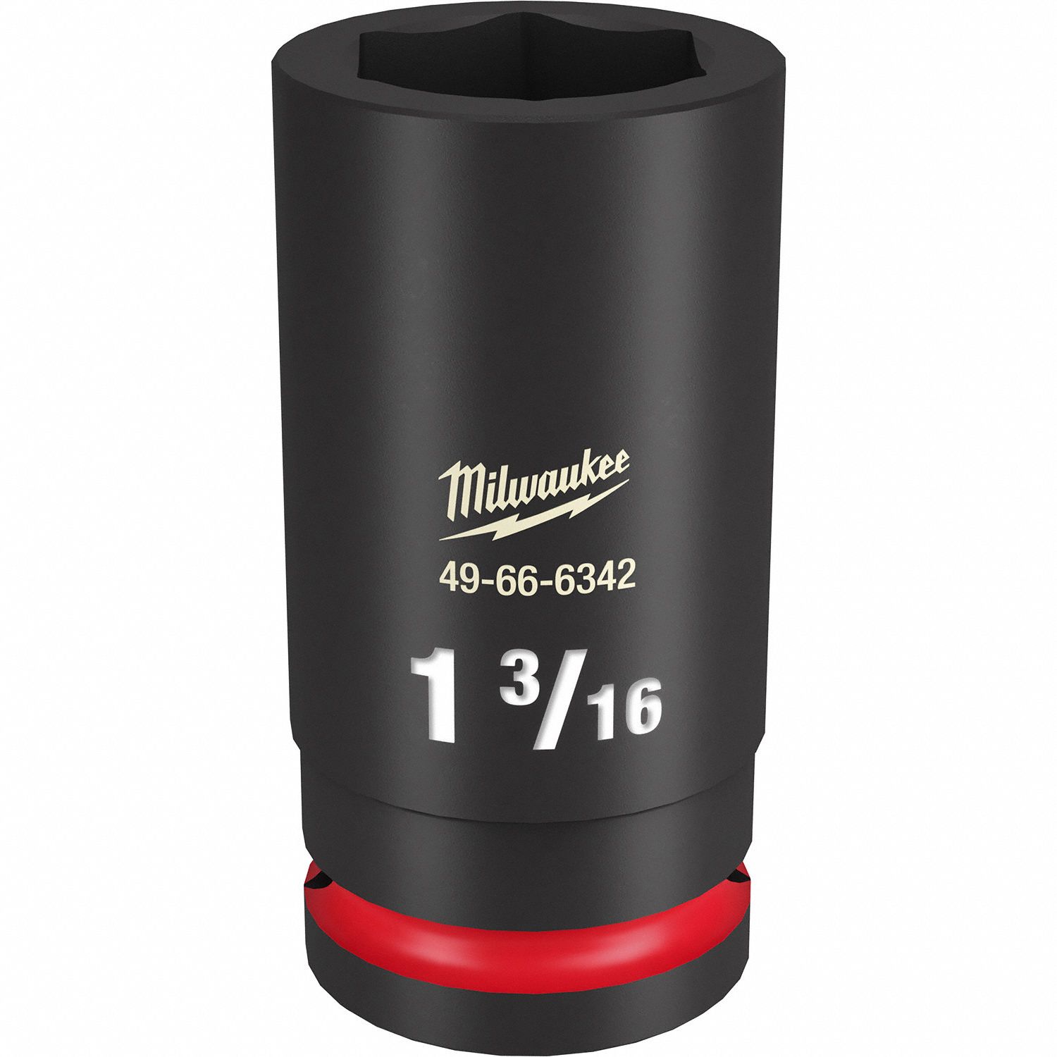 Deep Impact Socket: 3/4 in Drive Size, SAE, 1 3/16 in Socket Size, 6-Point, Deep, Friction