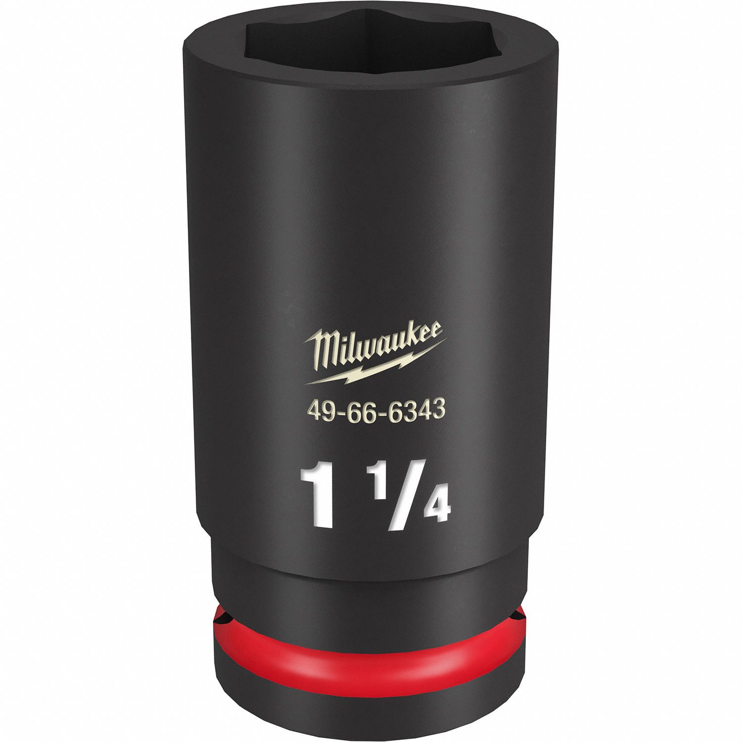 Deep Impact Socket: 3/4 in Drive Size, SAE, 1 1/4 in Socket Size, 6-Point, Deep, Friction