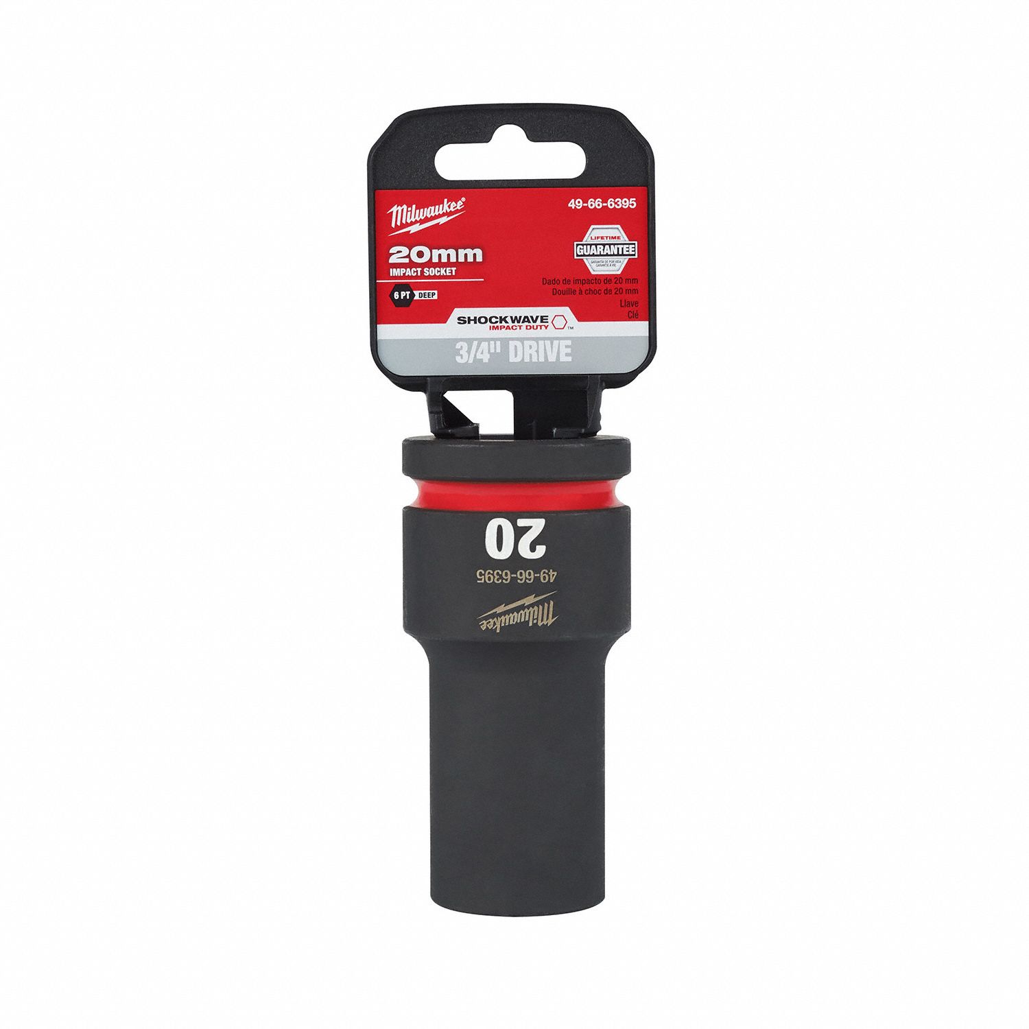 Deep Impact Socket: 3/4 in Drive Size, Metric, 20 mm Socket Size, 6-Point, Deep, Friction