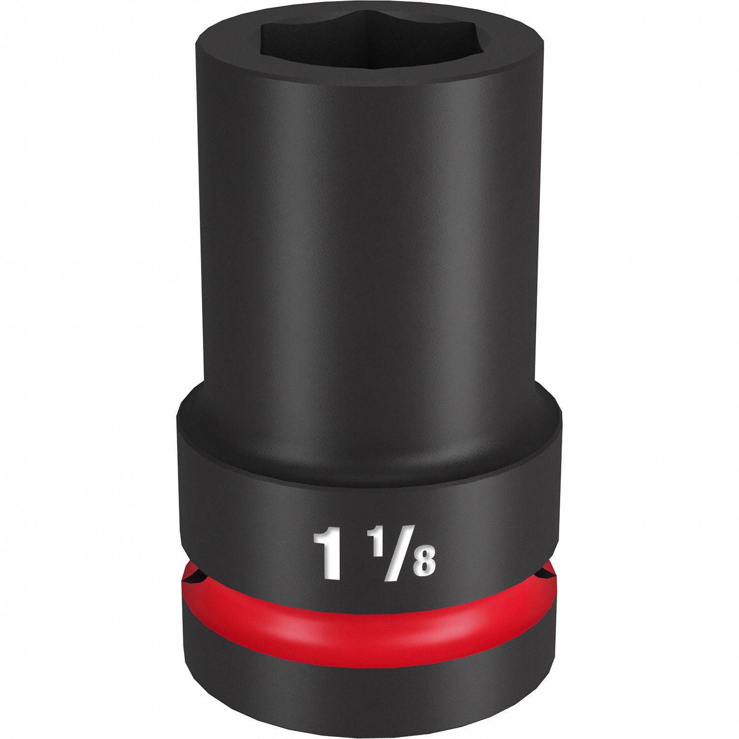 Deep Impact Socket: 1 in Drive Size, SAE, 1 1/8 in Socket Size, 6-Point, Deep, Friction