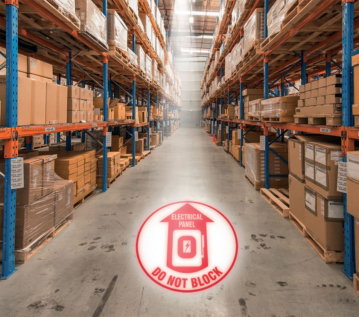 LED Projector with Lens: Lens Insert, Electrical Panel Do Not Block, Projector with Lens