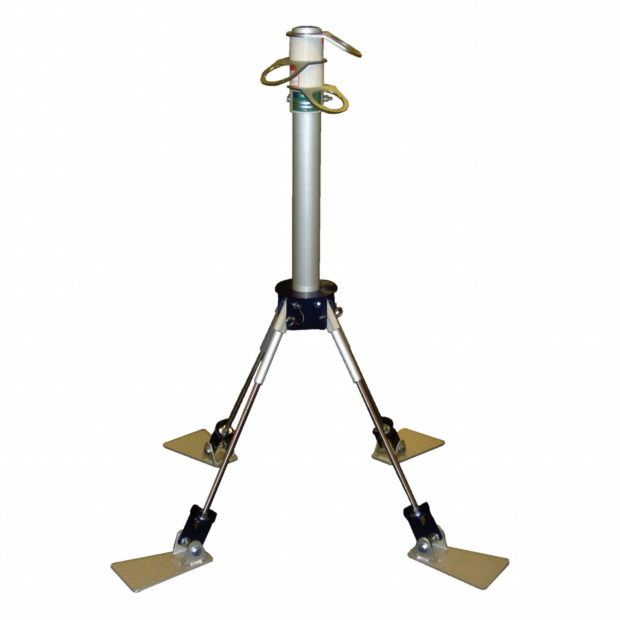 Roof Anchor: 310 lb Capacity, For Concrete/Wood, Inclined Roofs, Bolt-On, Swivel D-Ring, Aluminum
